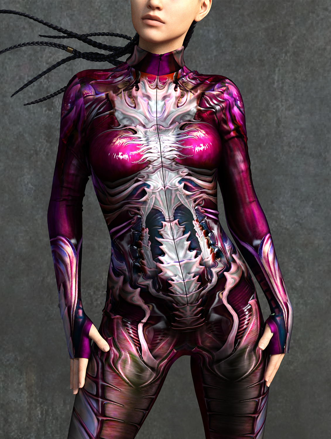 Lucid Alien Magenta Costume 1