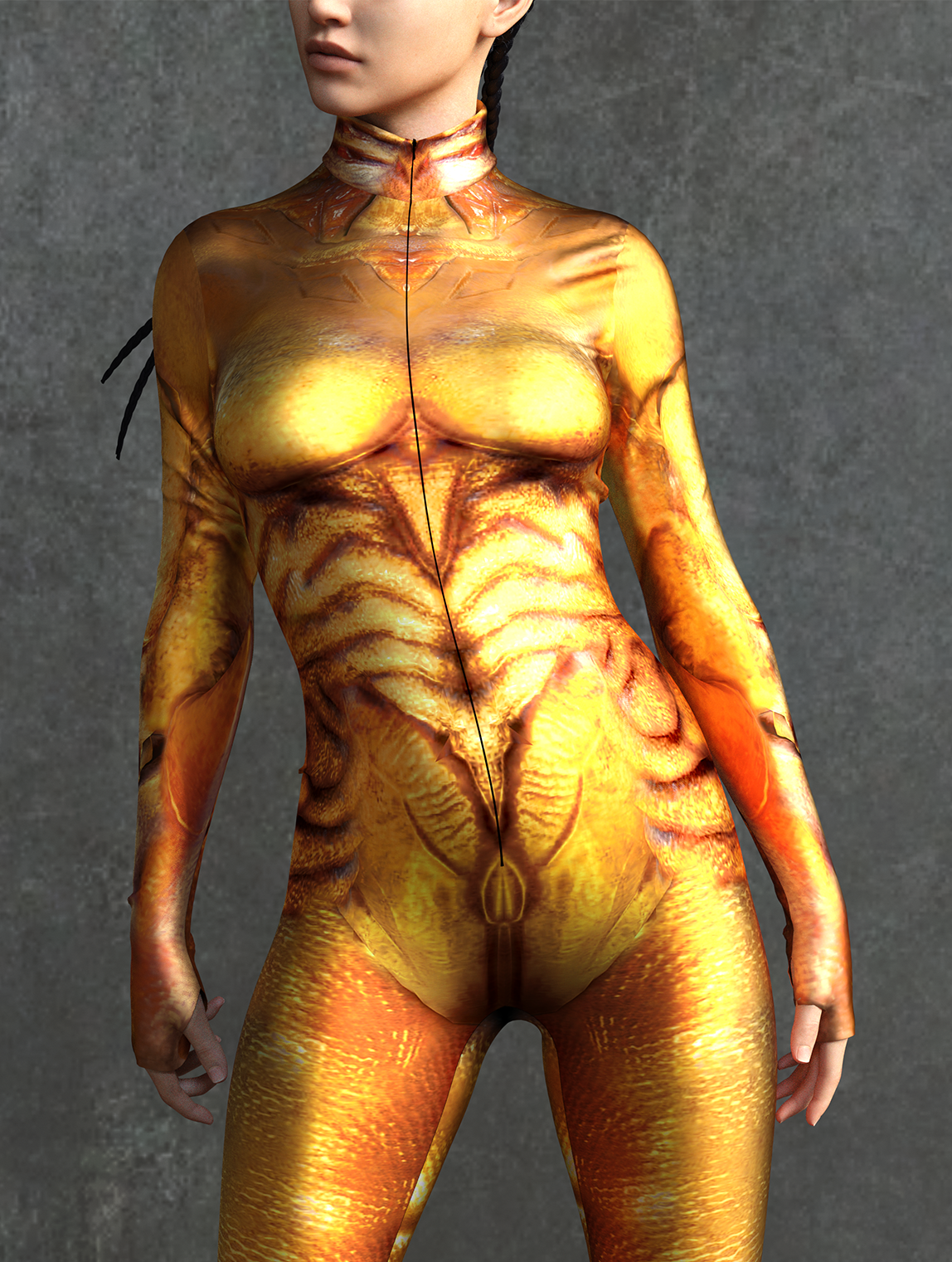 Golden Alien Costume 1