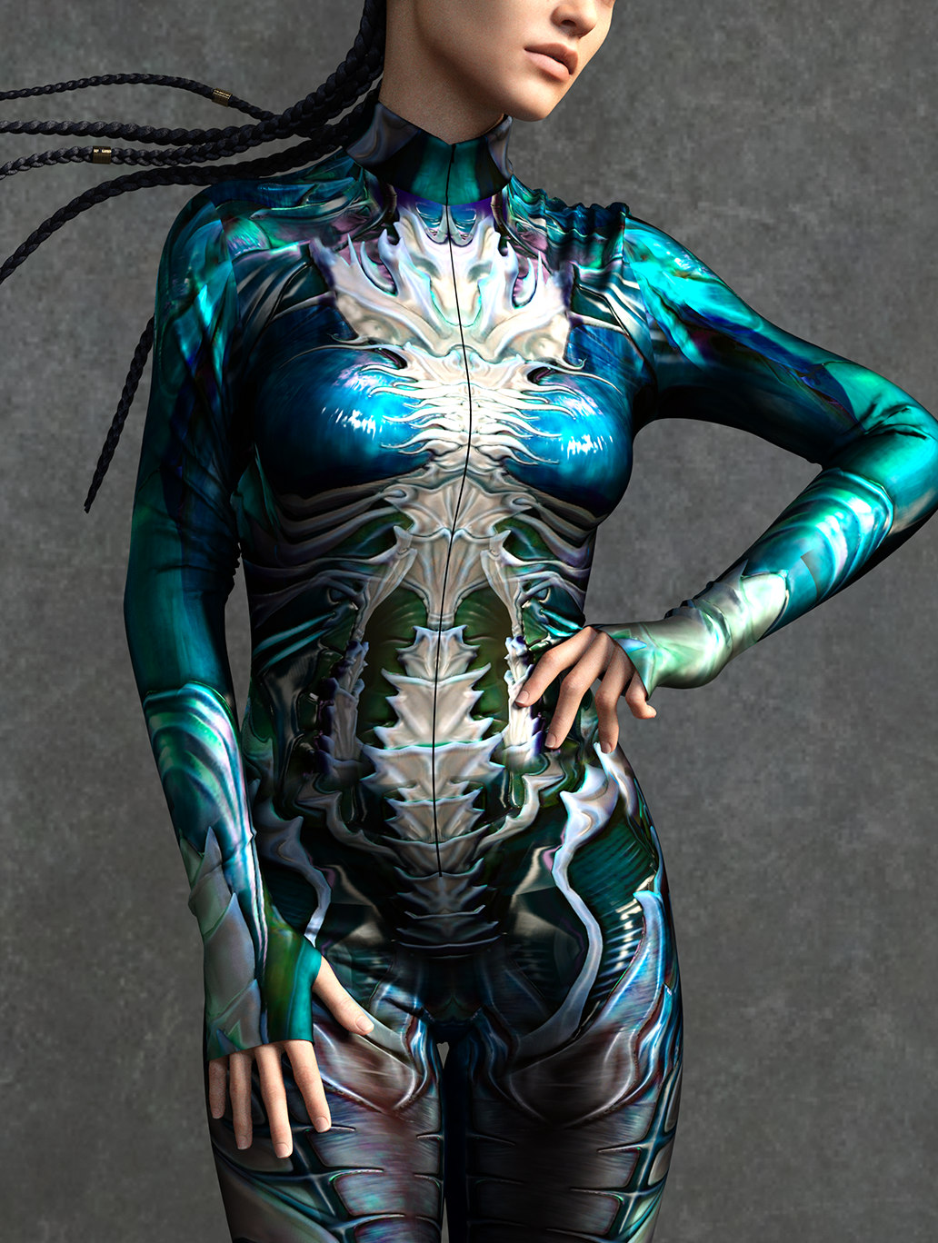Lucid Alien Blue Costume 1
