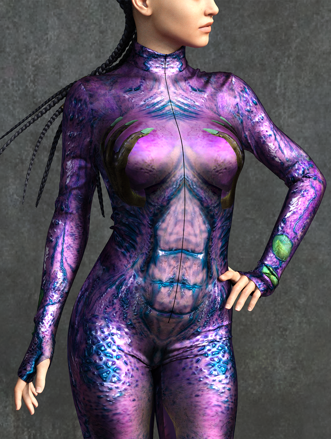 Purple Sea Demon Costume 1