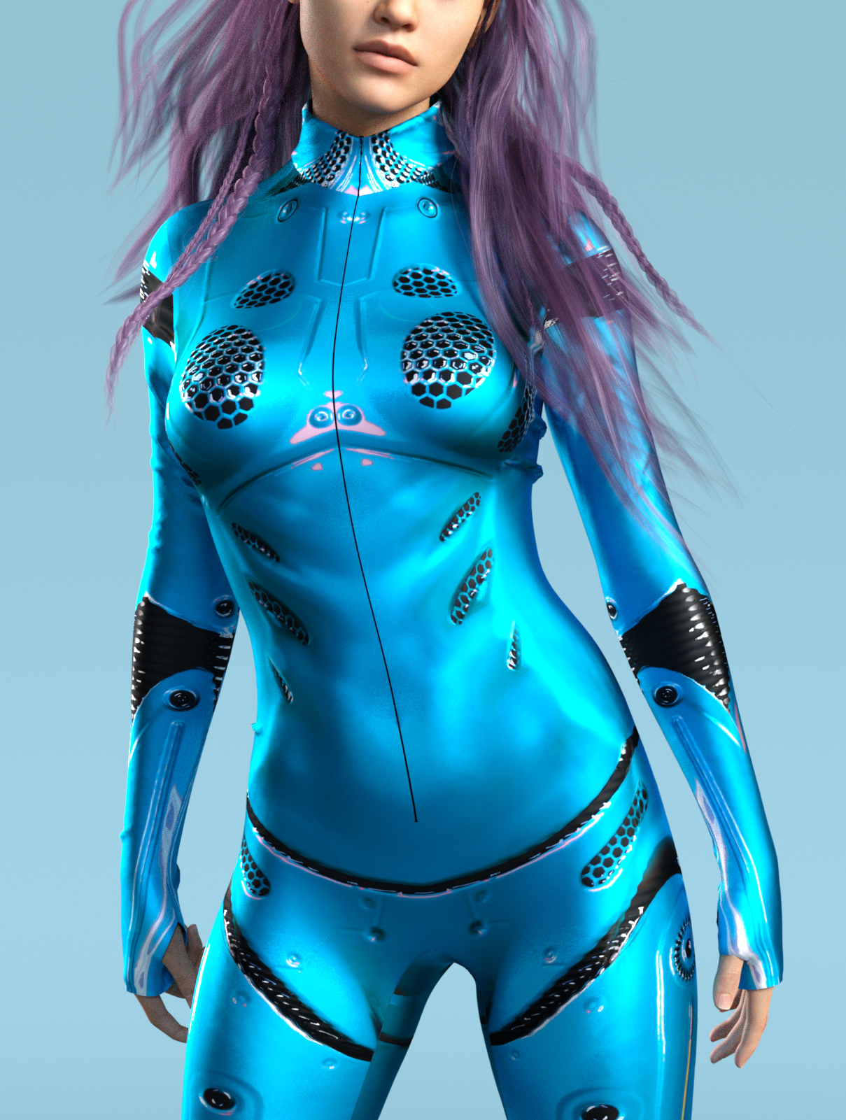 Flux Droid Cyan Costume 1