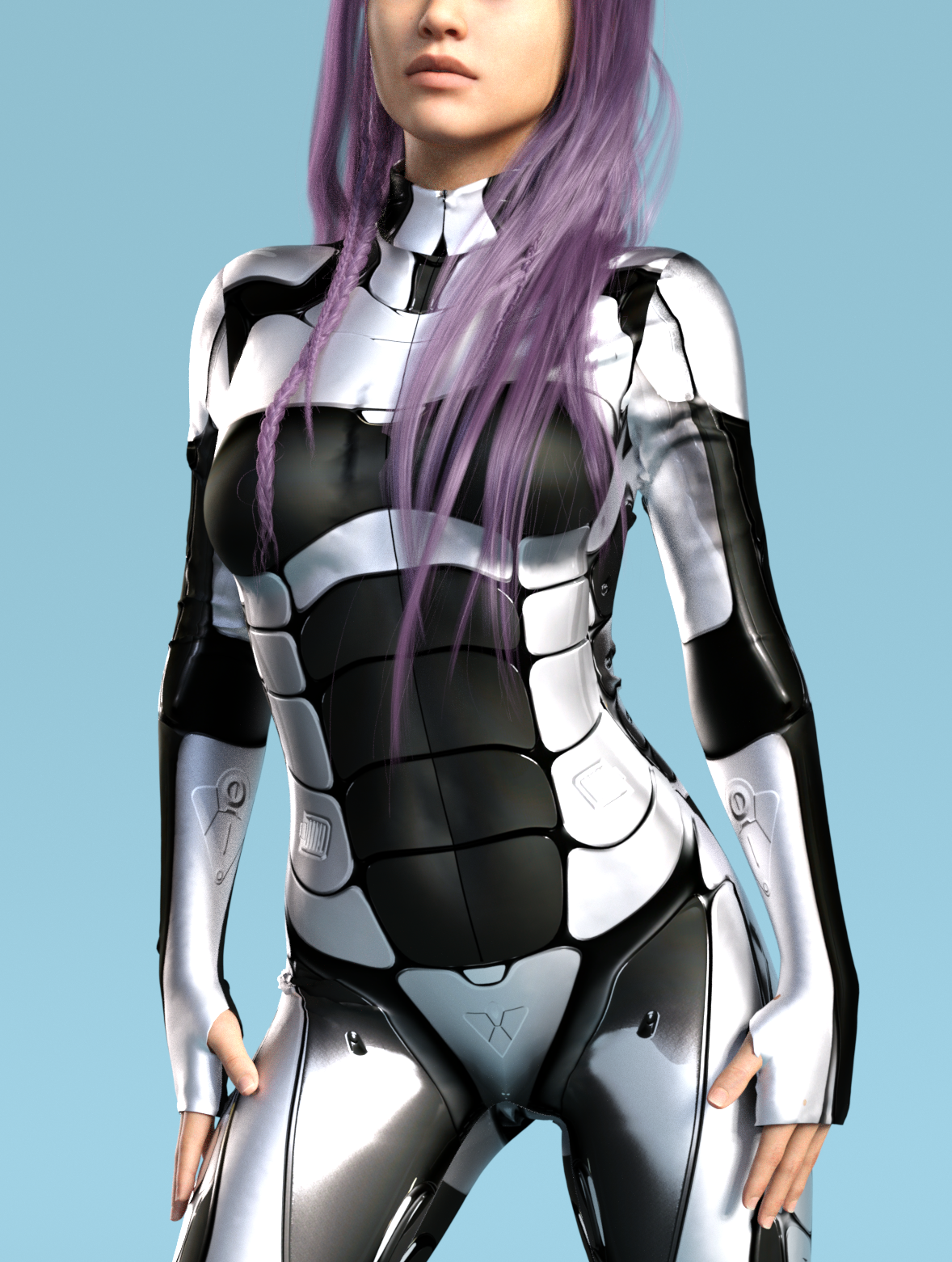 Justice Bot BnW Costume 1