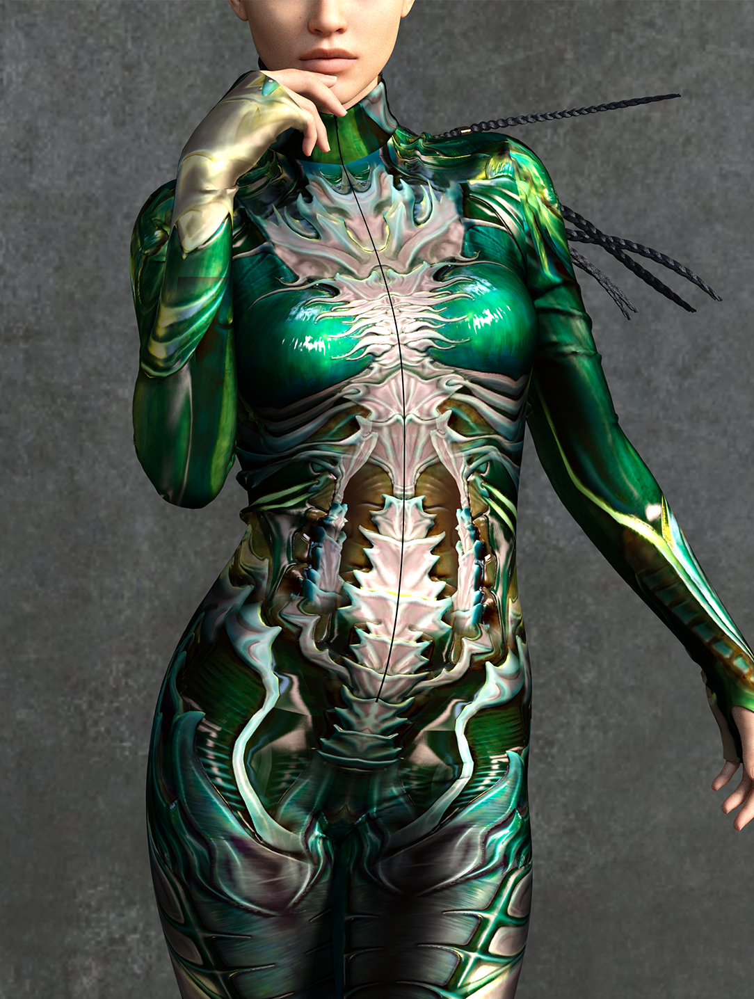 Lucid Alien Green Costume 1