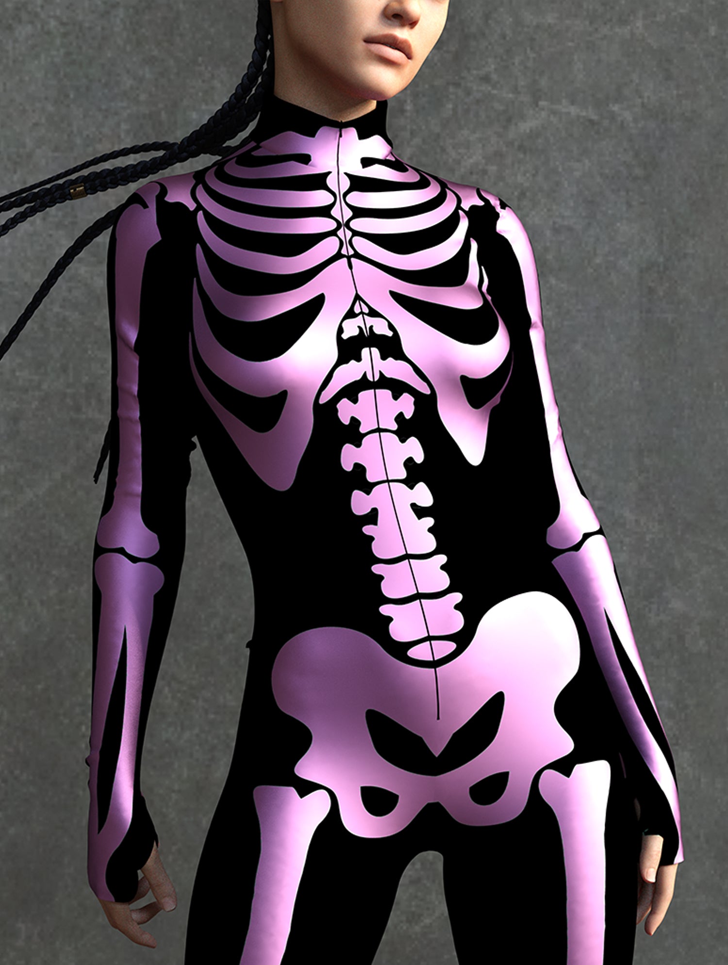 Pink Bossy Skeleton Costume 1