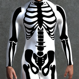 White Bossy Skeleton Male Costume