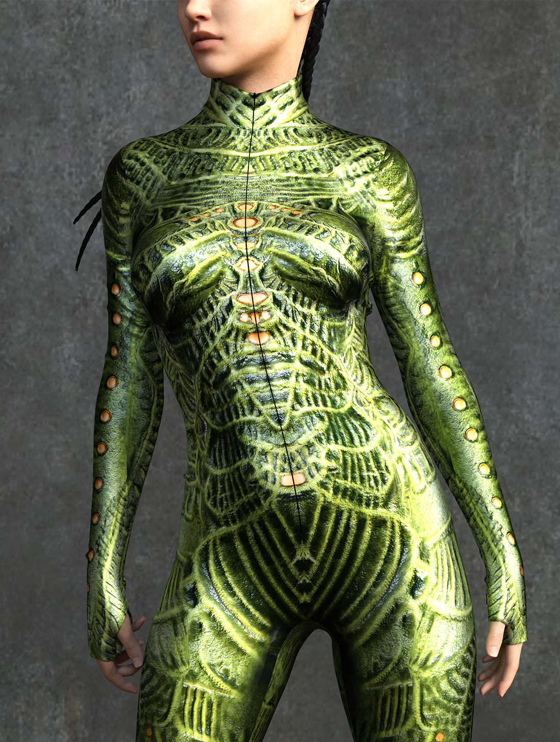 Green Insect Zombie Costume 8