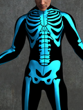 Blue Bossy Skeleton Male Costume