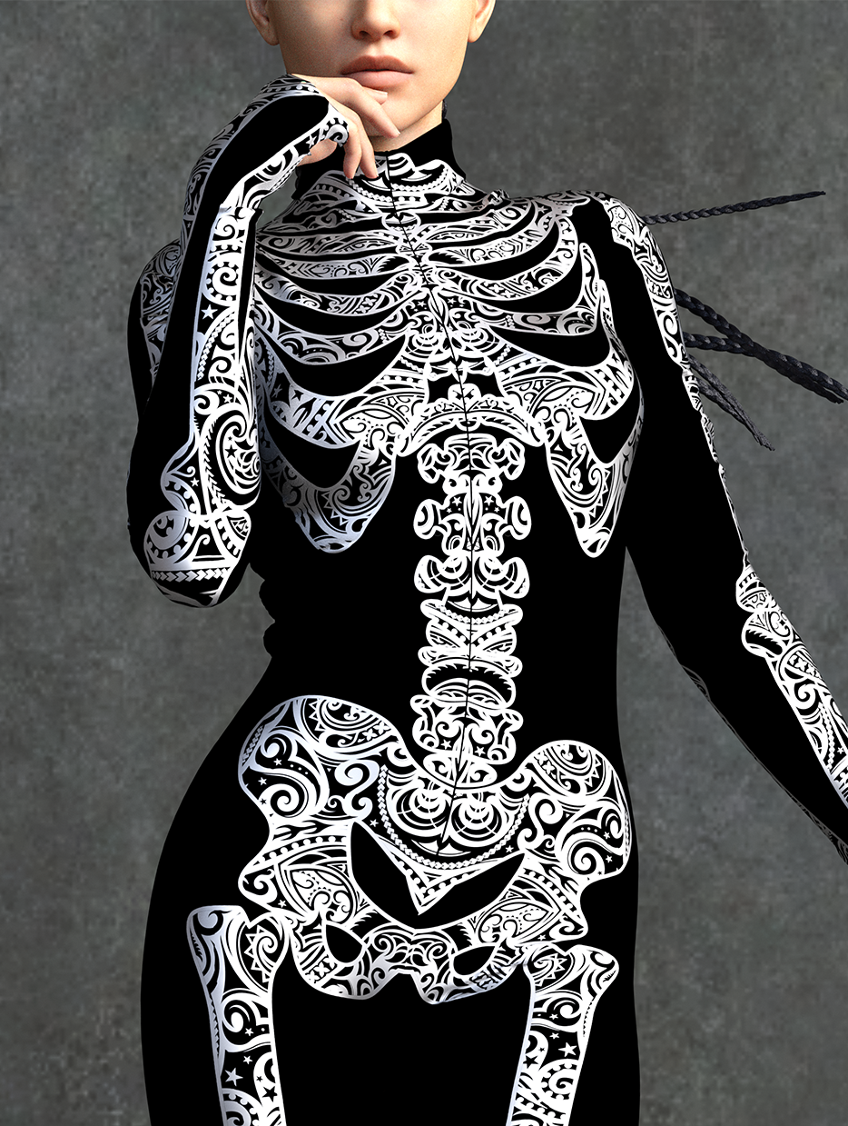 La Muerte White Skeleton Costume 1