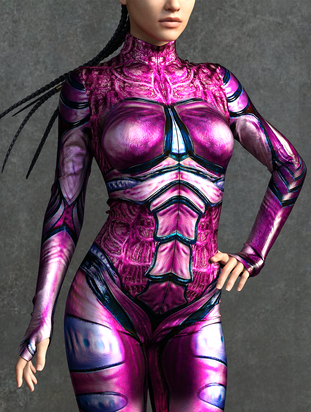 Magenta Moth Lady Costume 1