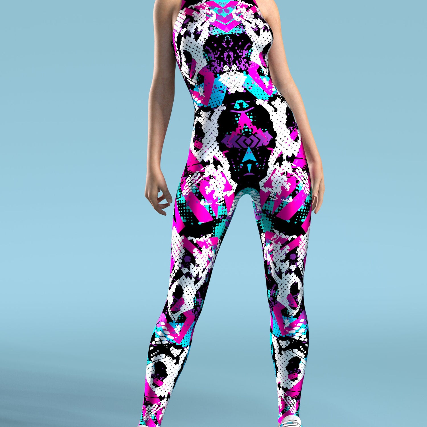 Lizard Pop Art Active Catsuit Purple