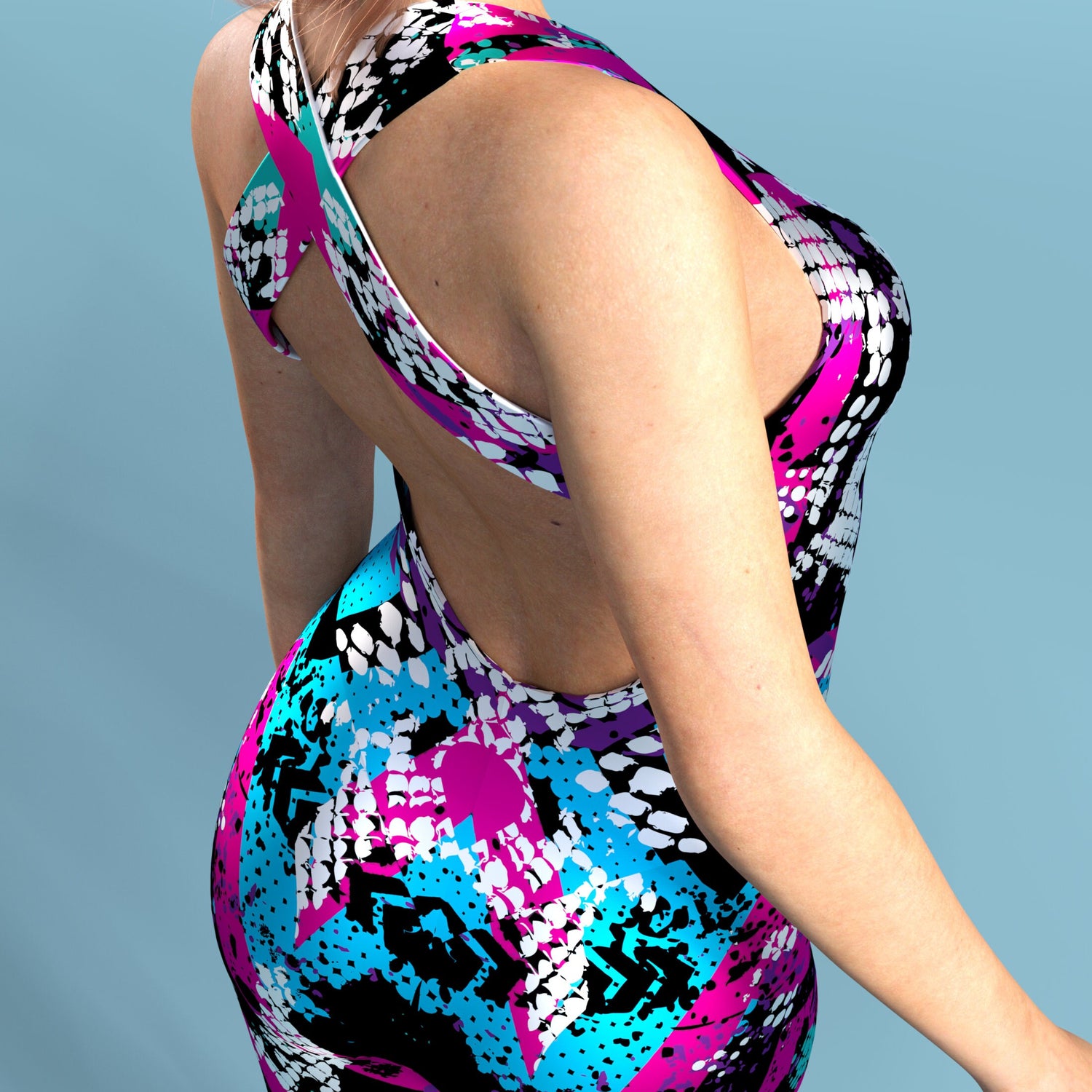 Women Lizard Pop Art Active Catsuit