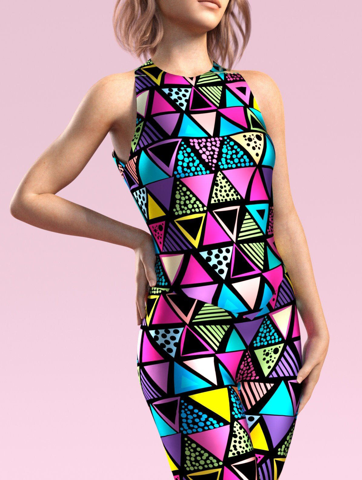 Triangle Pop Art Active Catsuit 1