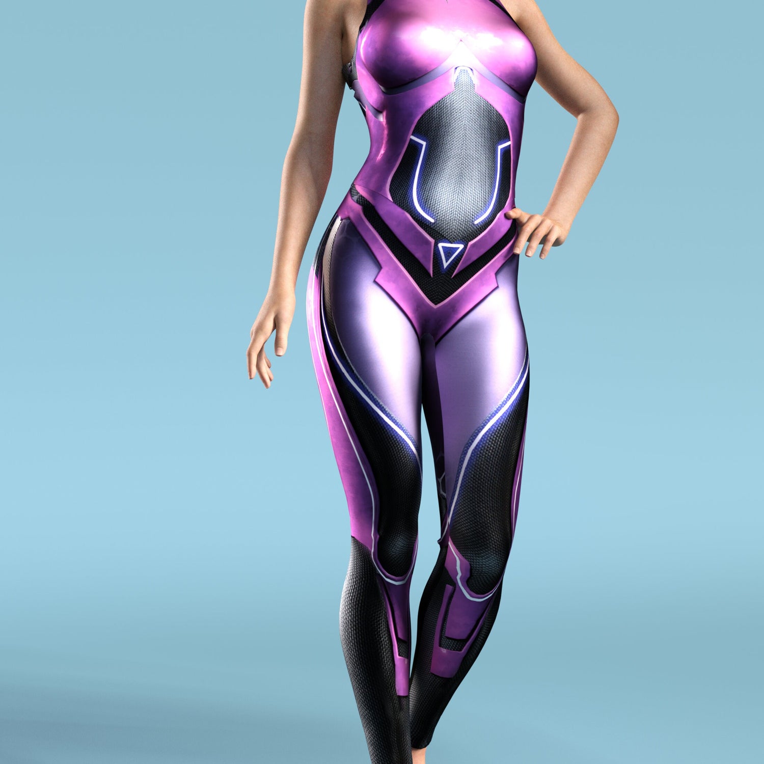 Cyber Assassin Active Catsuit Pink