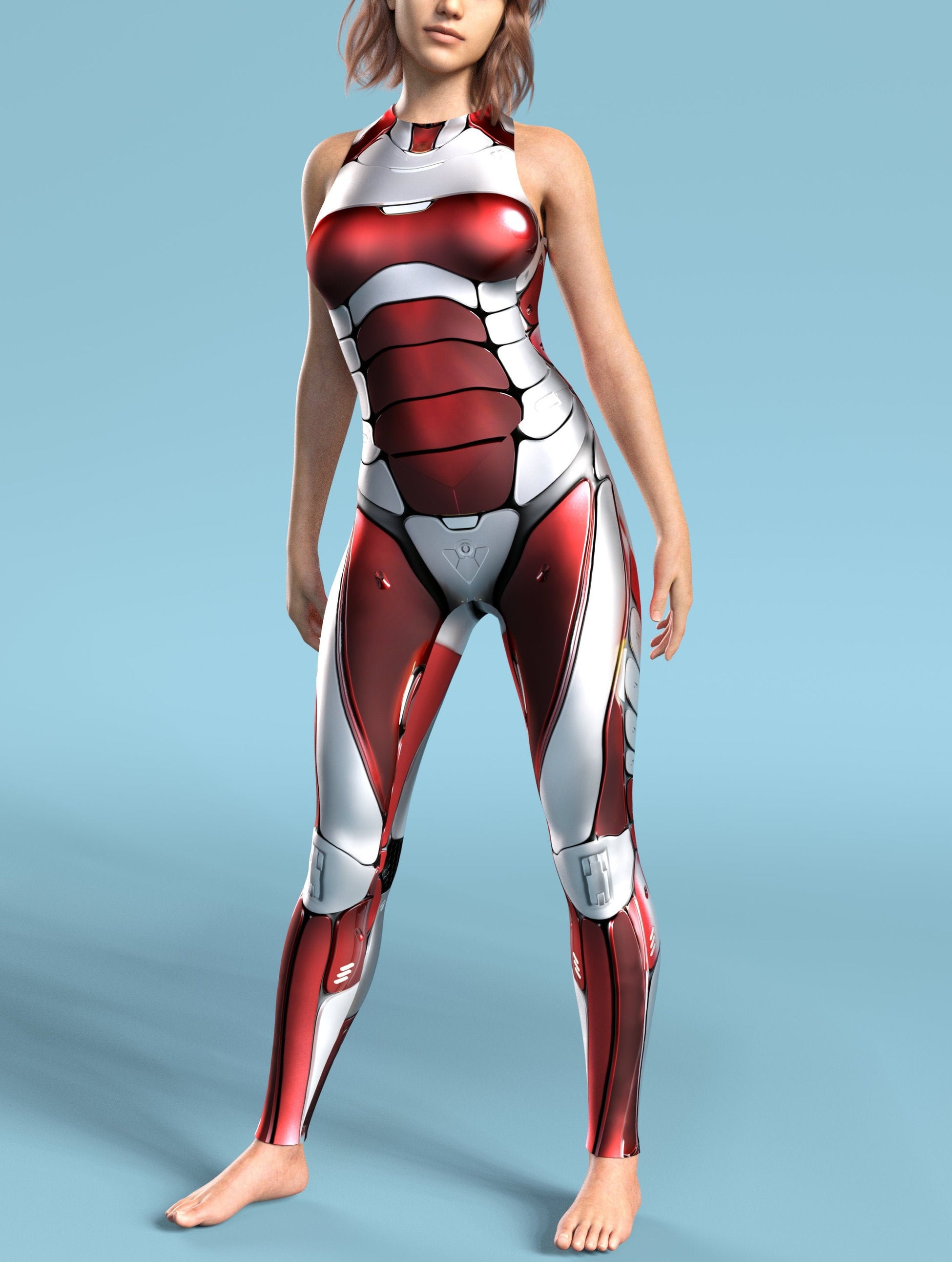 Justice Bot Red Active Catsuit 2