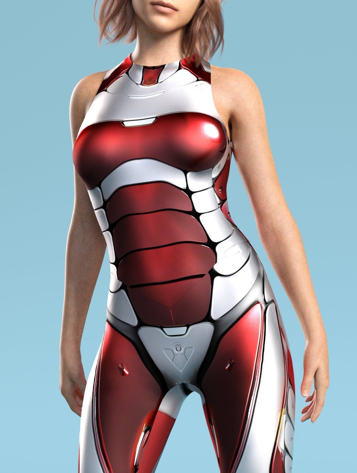 Justice Bot Red Active Catsuit 1