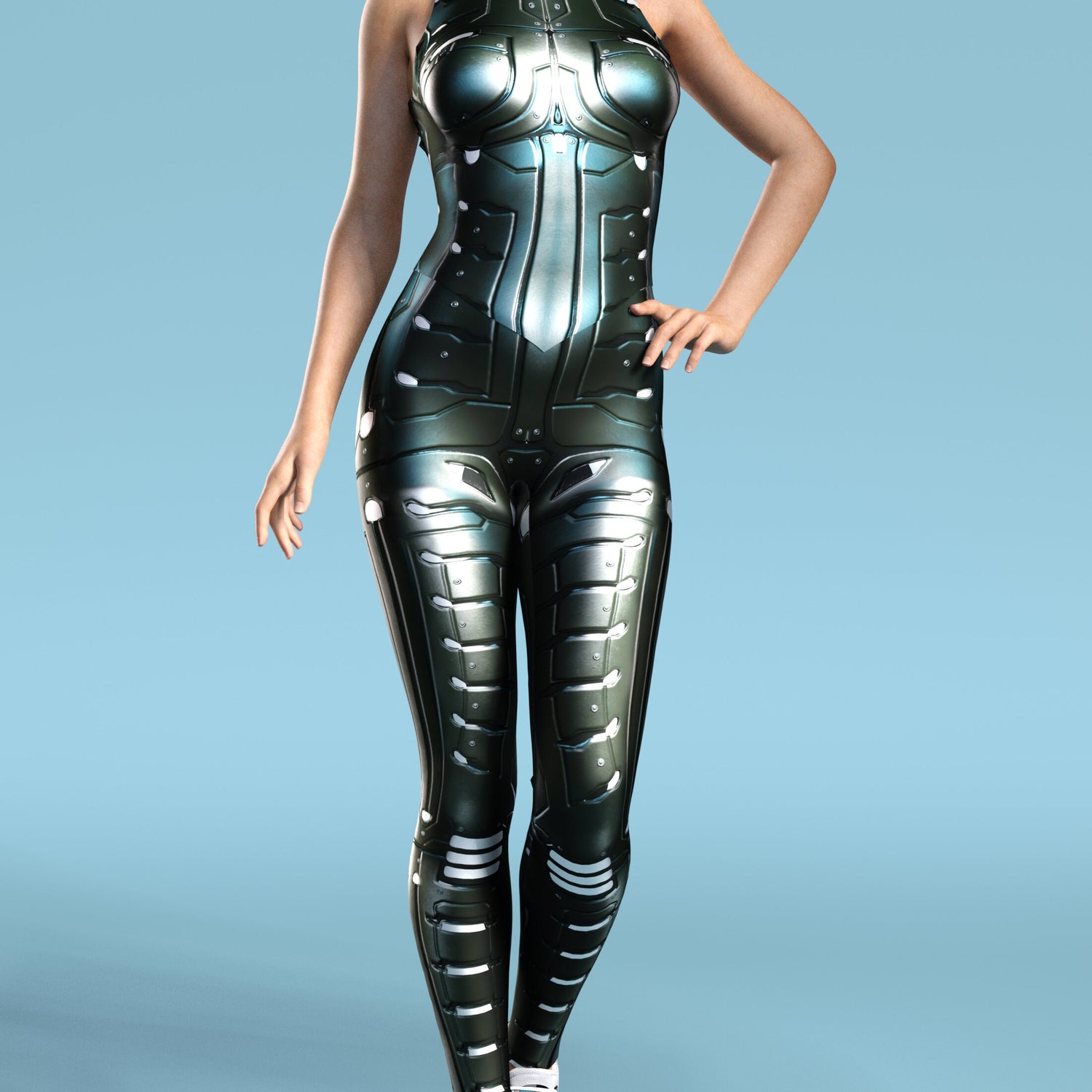 Invader Skin Grey Active Catsuit Lycra
