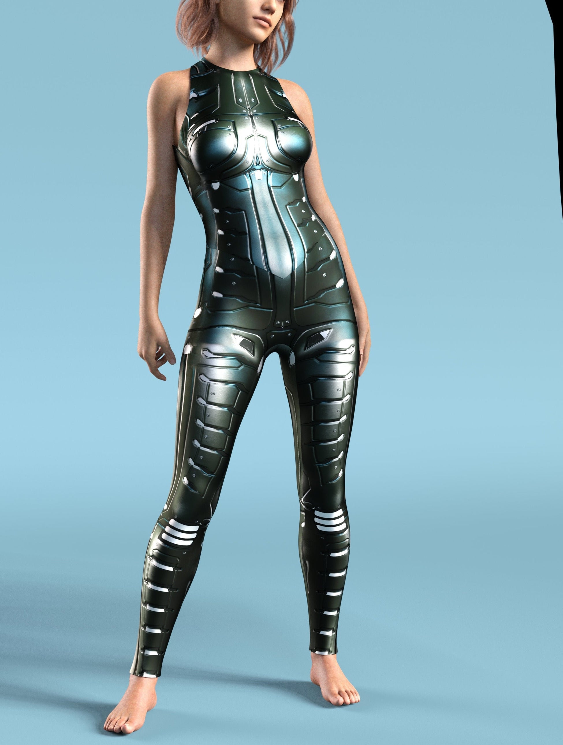 Invader Skin Grey Active Catsuit 2
