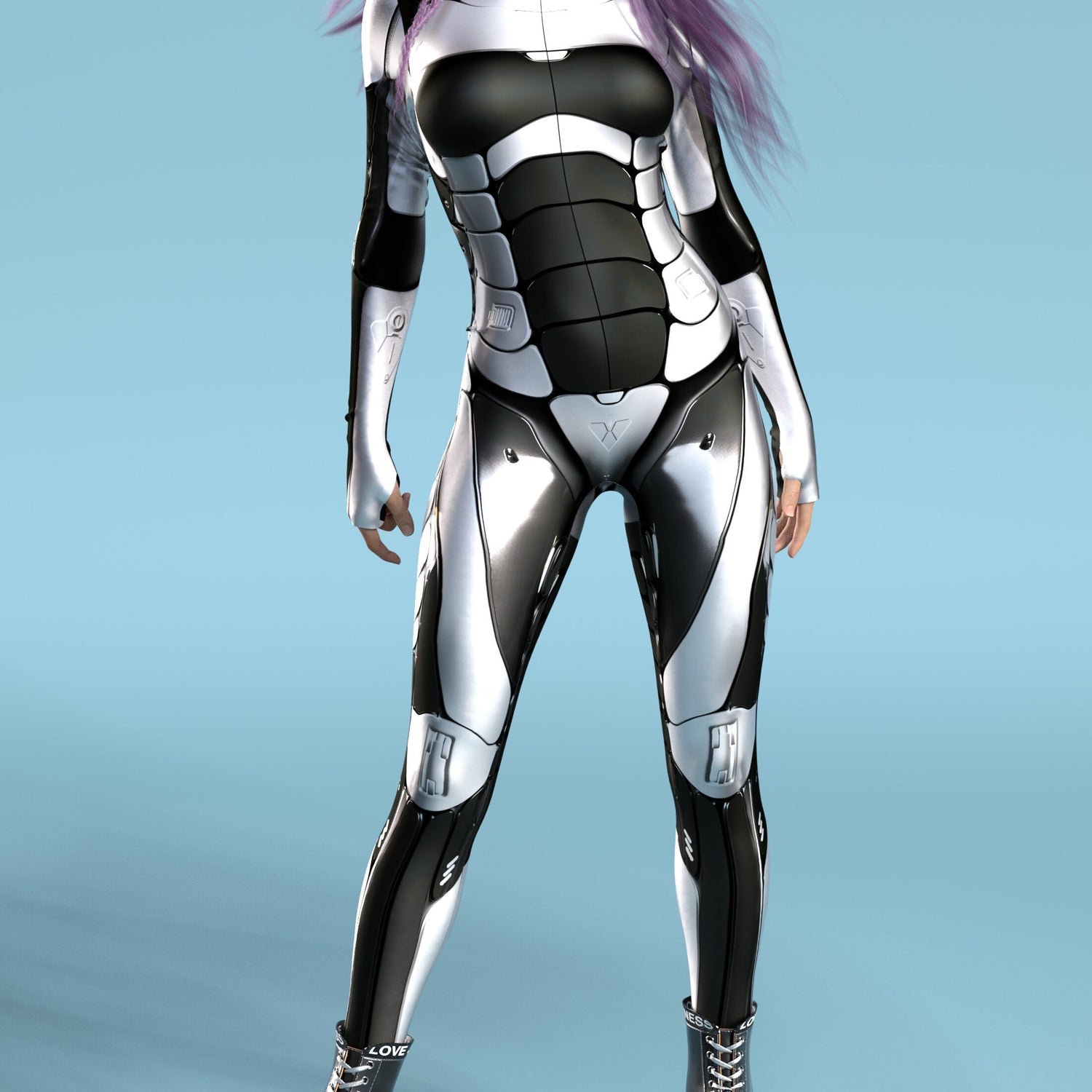 Justice Bot BnW Costume Black, White