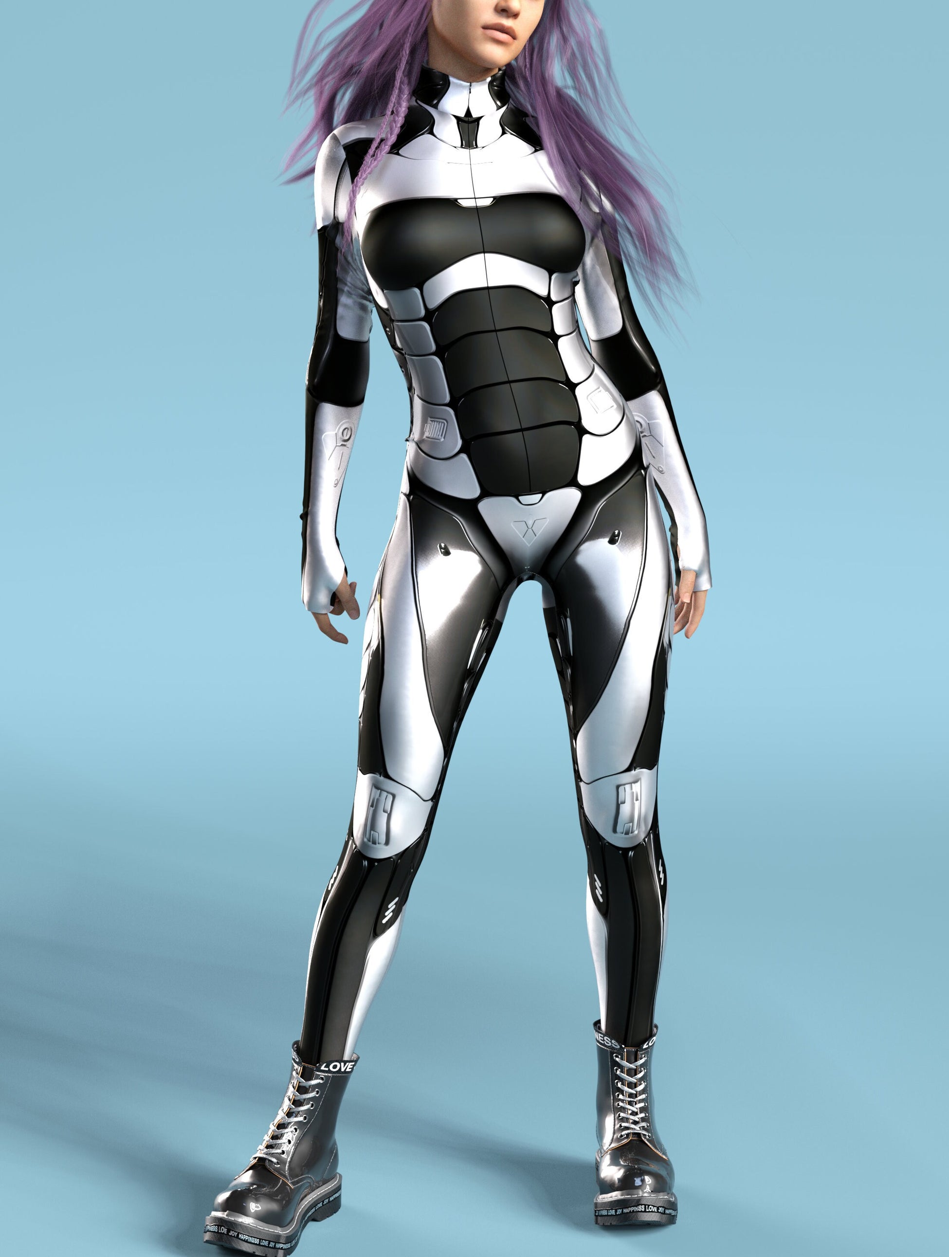 Justice Bot BnW Costume 2
