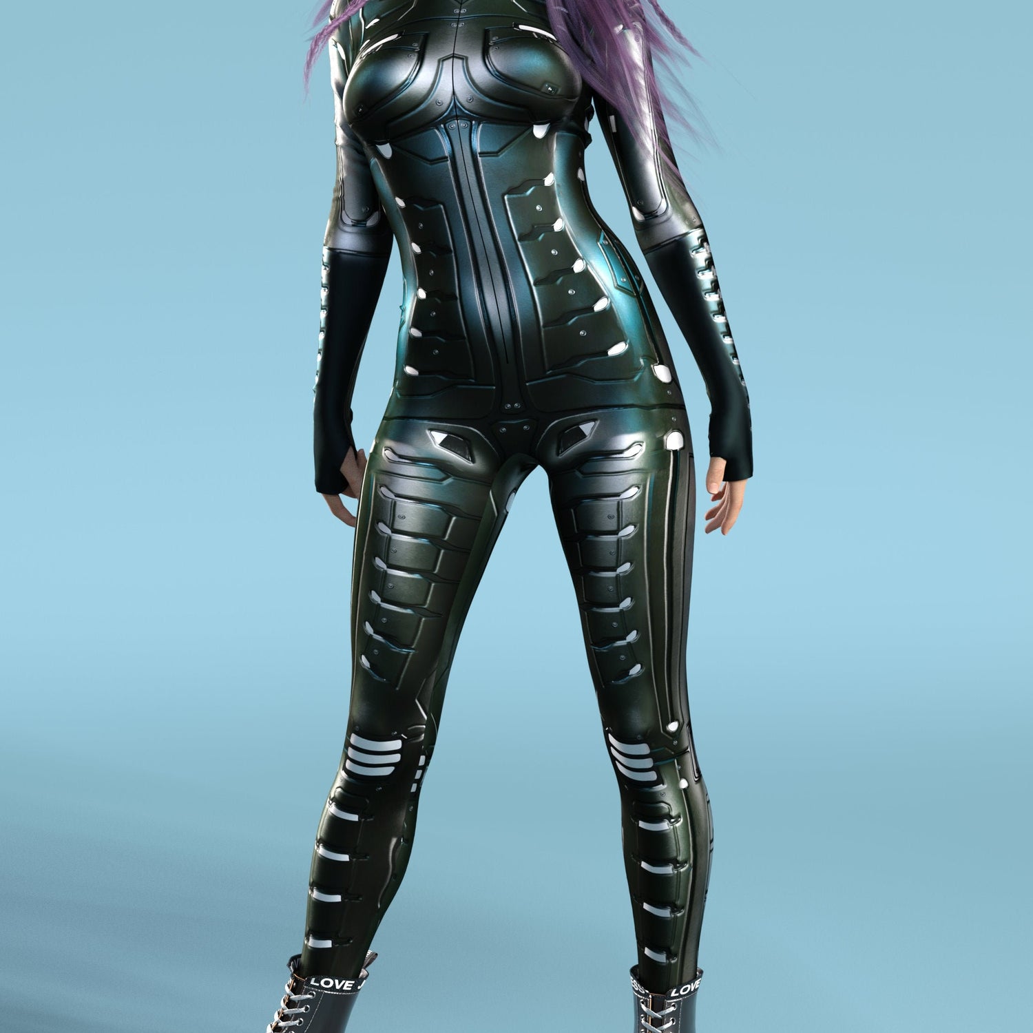 Invader Skin Grey Costume Black