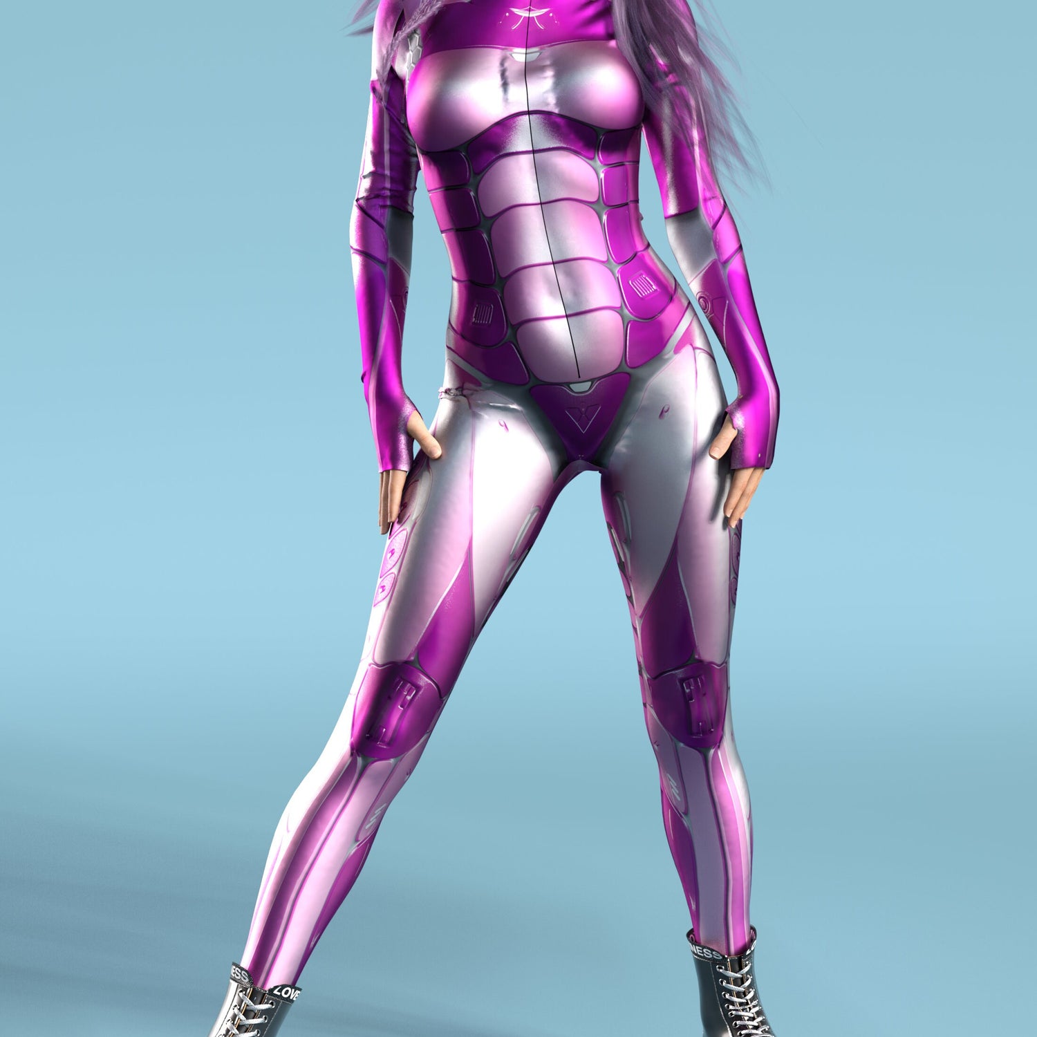 Women Justice Bot Pink Costume