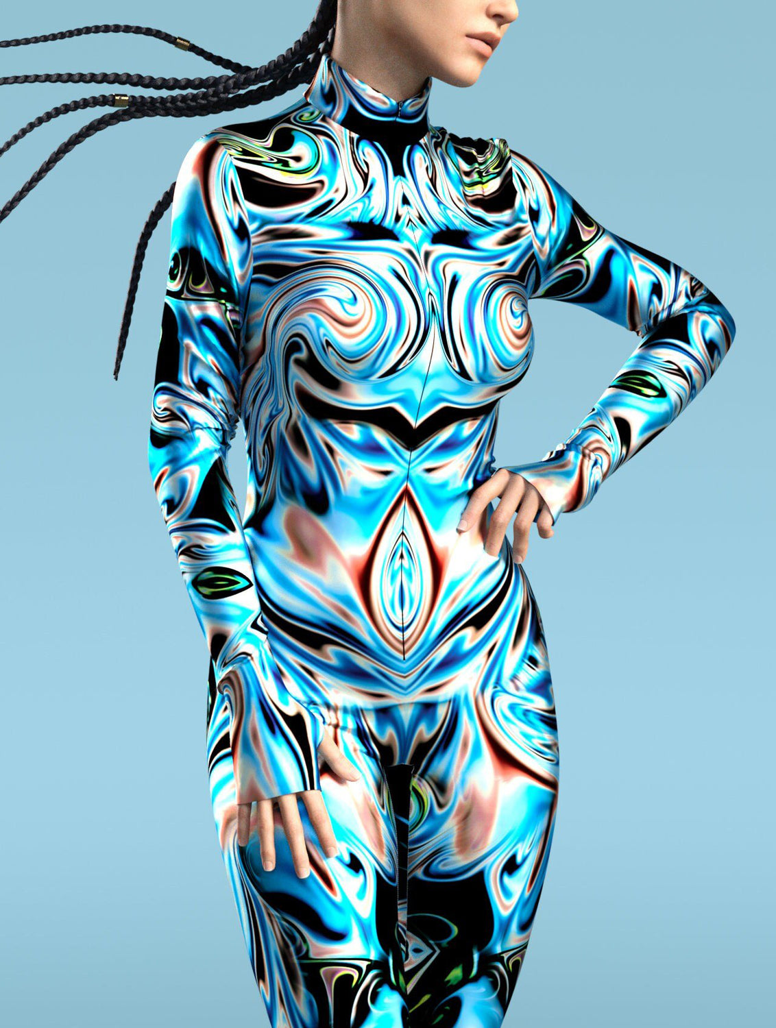 Blue Lace Liquid Costume