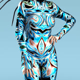 Blue Lace Liquid Costume