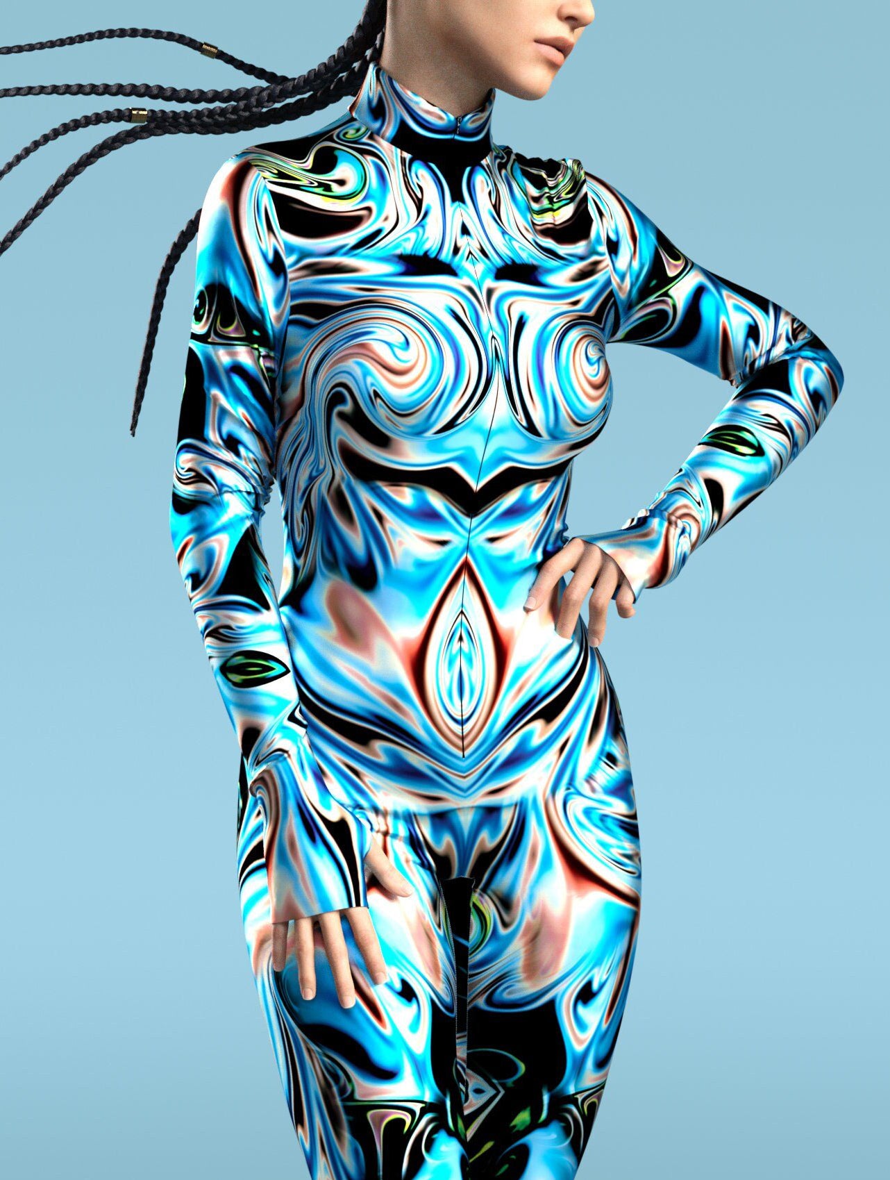 Blue Lace Liquid Costume 1