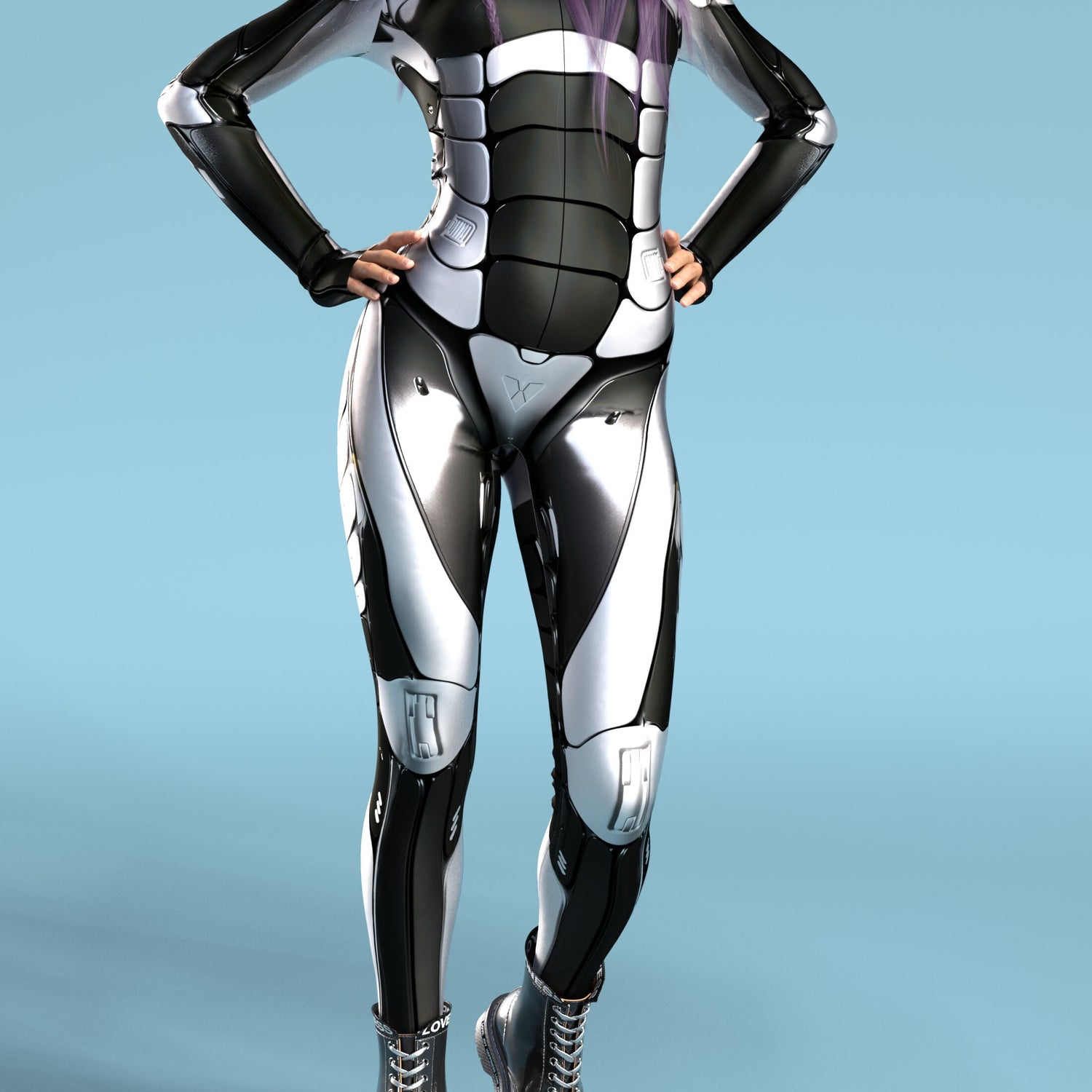 Women Justice Bot BnW Costume