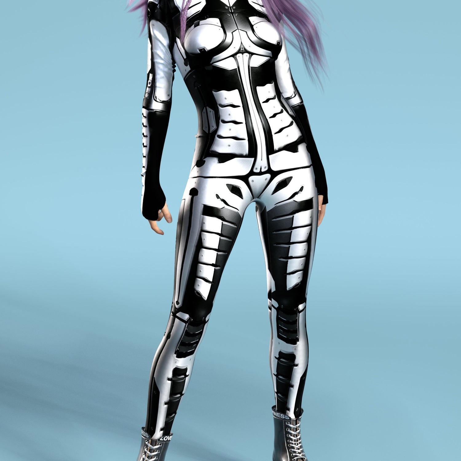 Invader Skin BnW Costume Black, White