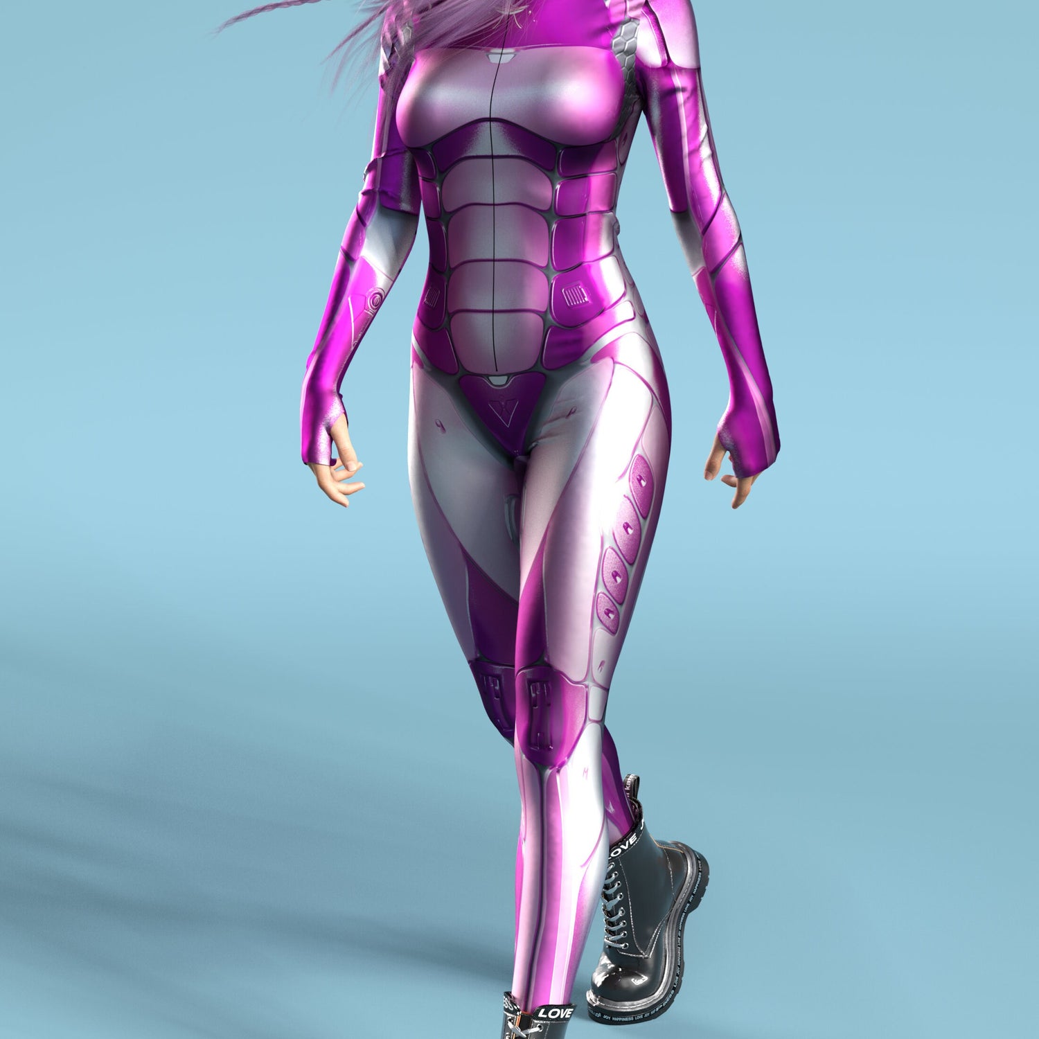 Justice Bot Pink Costume Lycra
