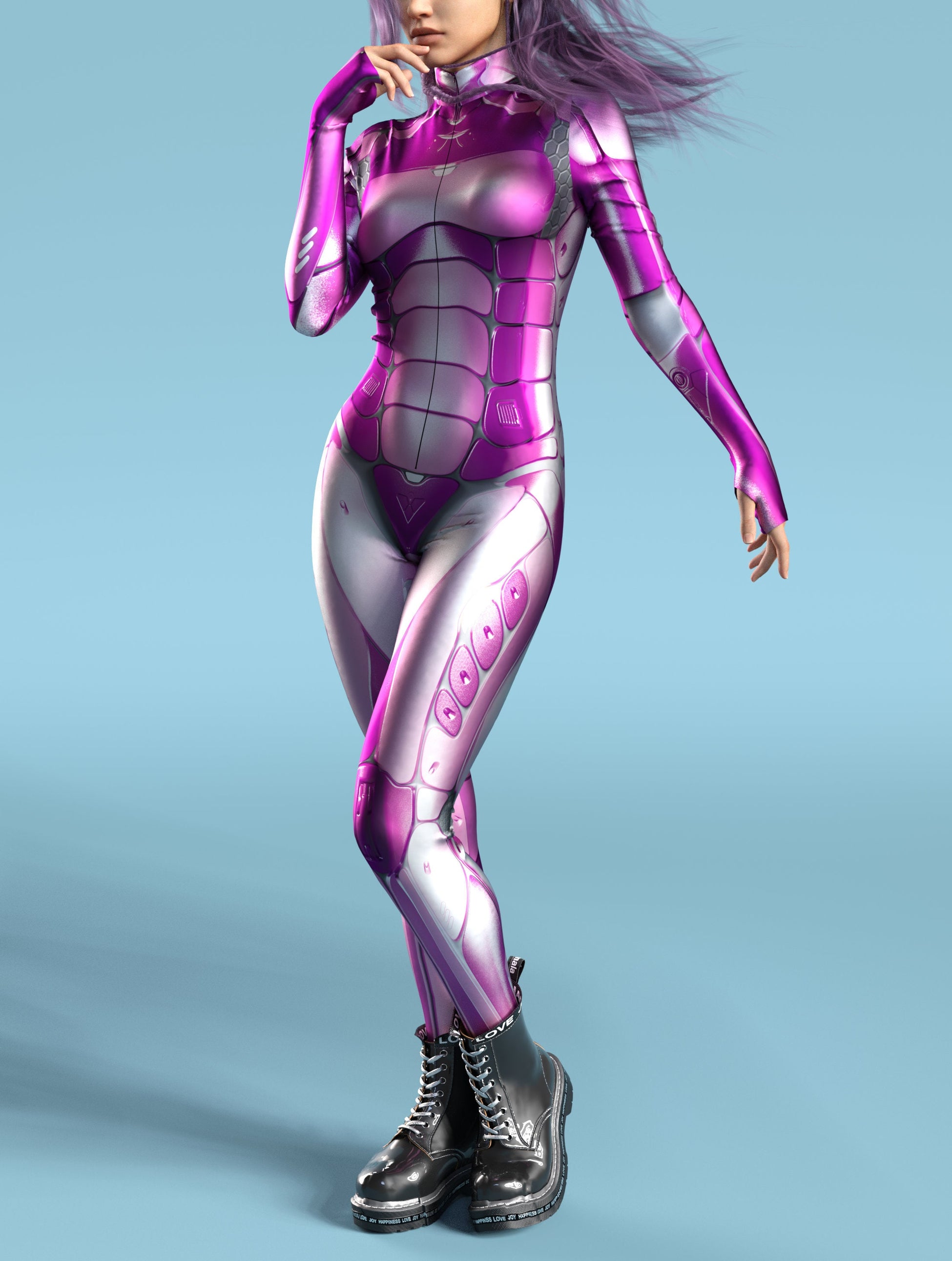 Justice Bot Pink Costume 2