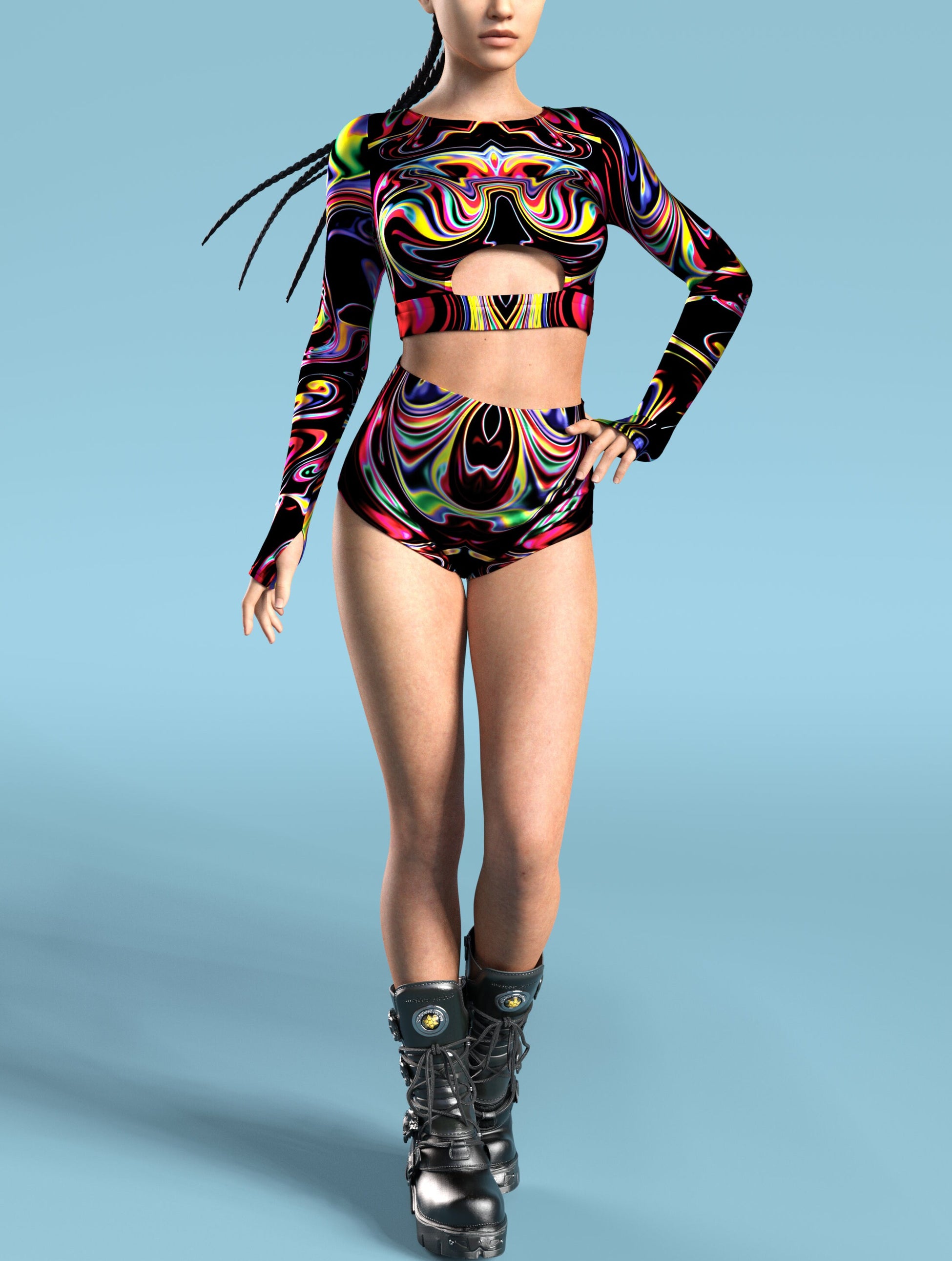 Cosmos Liquid Long Belt Top 2