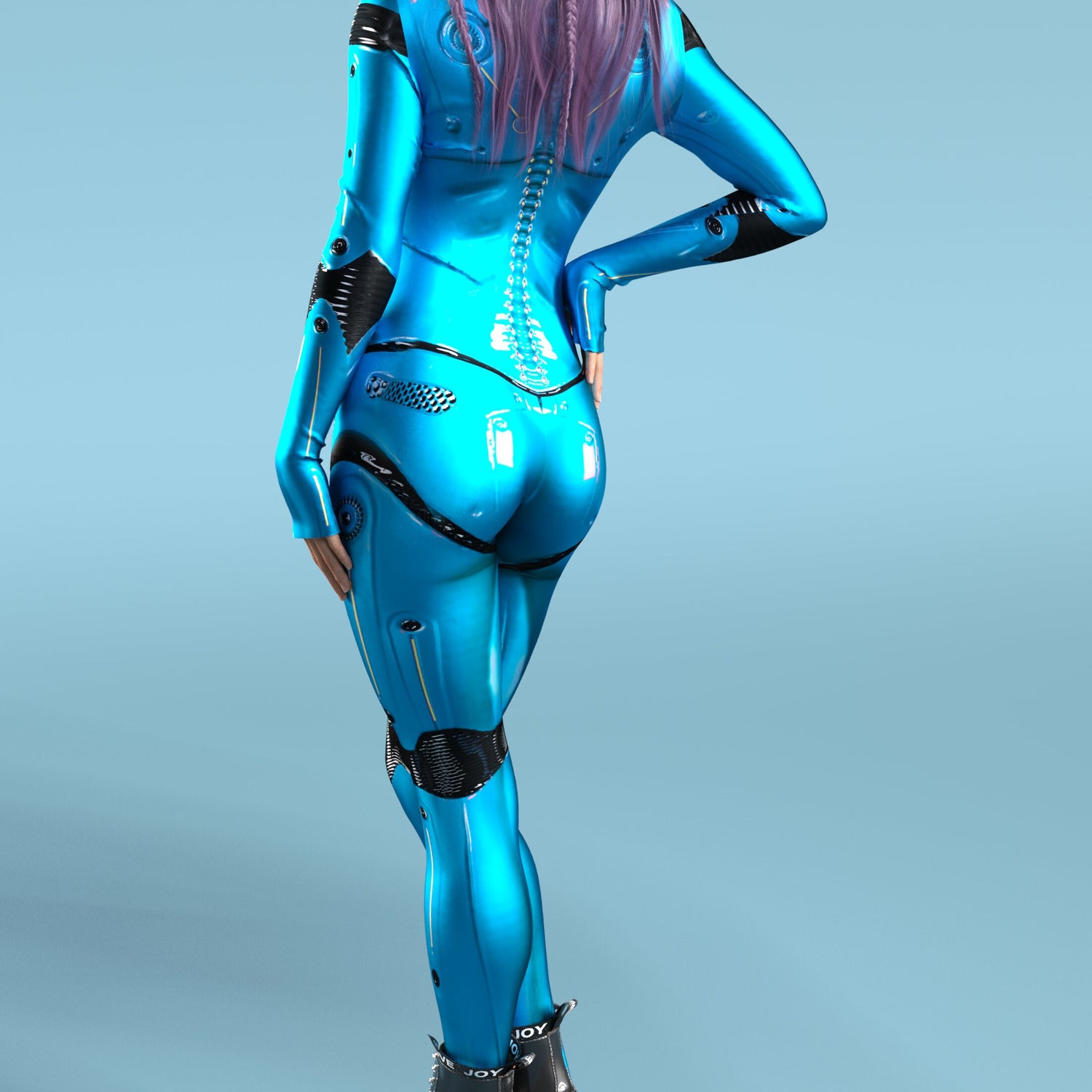 Women Flux Droid Cyan Costume
