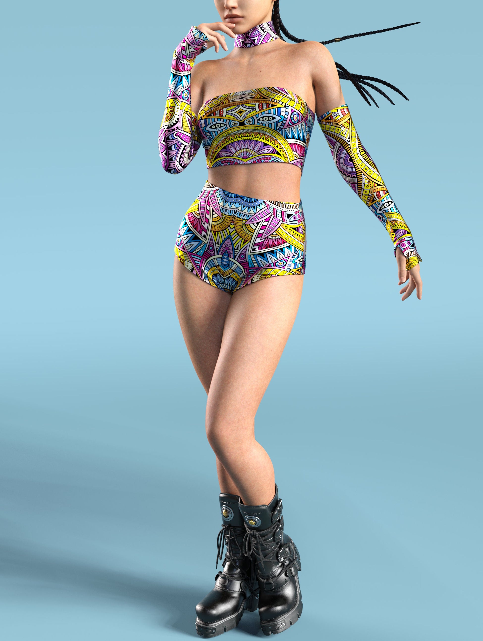 Flowers Boho Tube Top 1