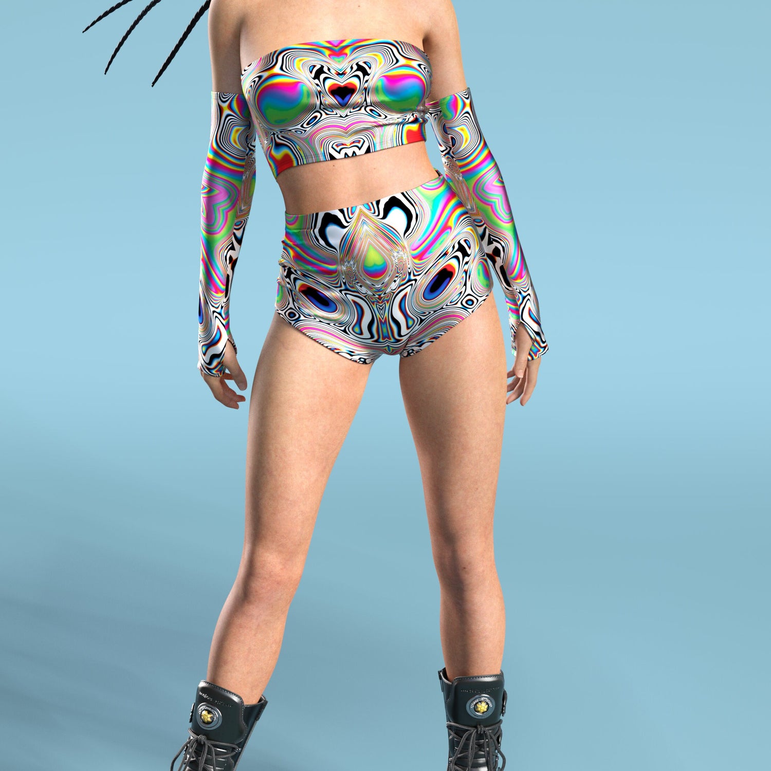 Universe Glitch Tube Top Lycra