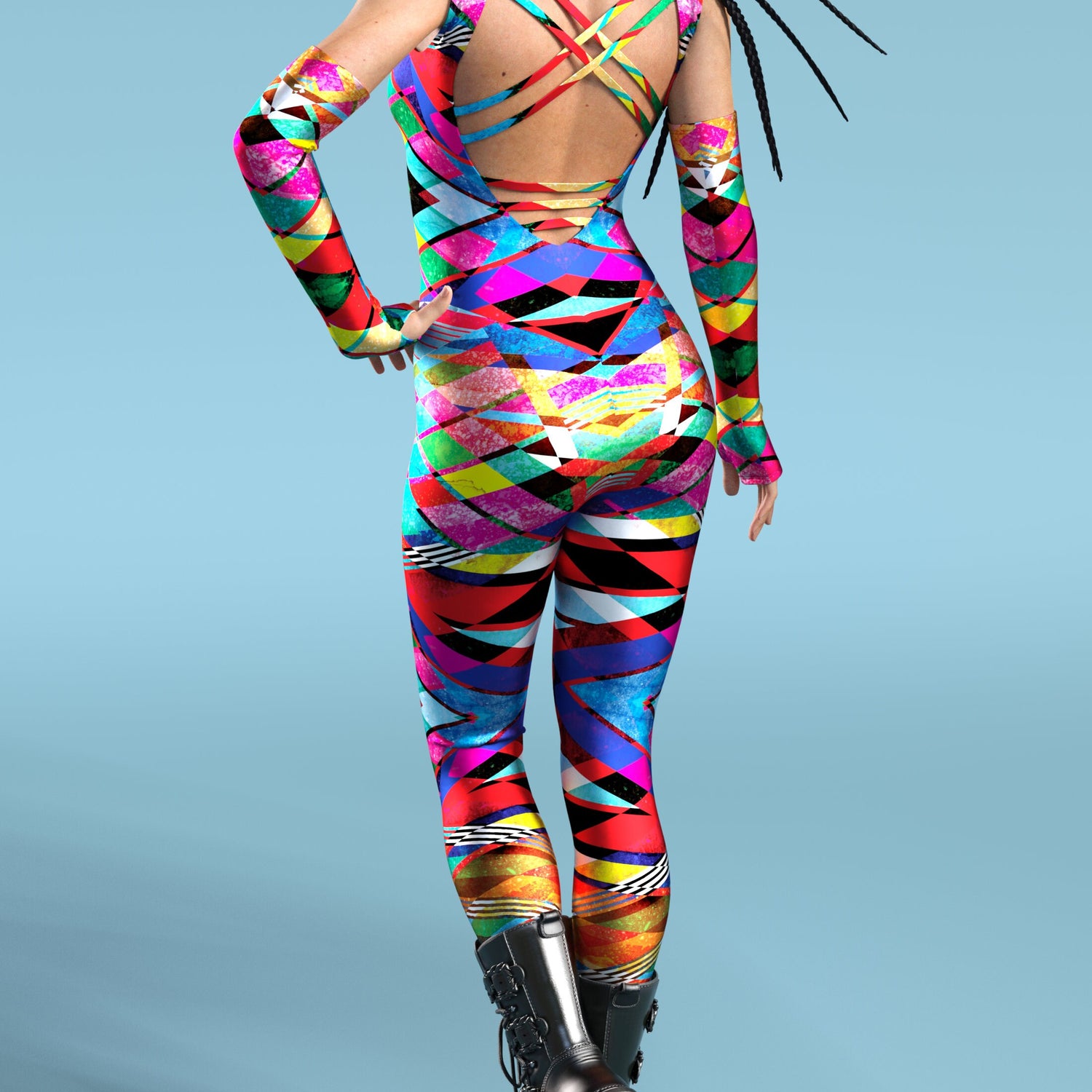 Trippy Pop Art Vans Catsuit Sleeveless 3