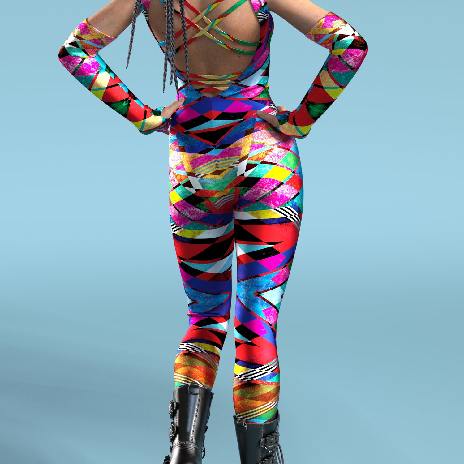 Women Trippy Pop Art Vans Catsuit Sleeveless