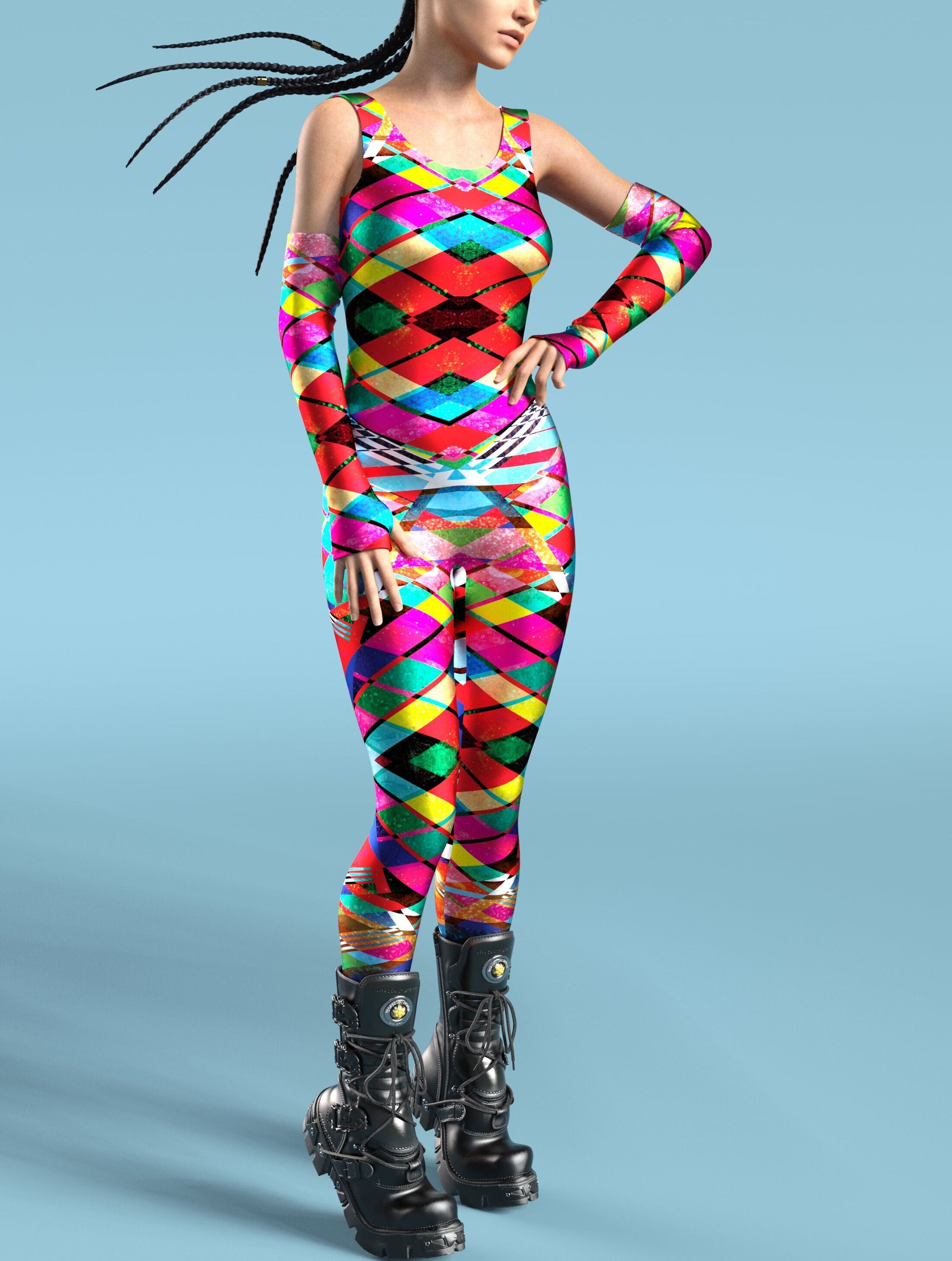 Trippy Pop Art Vans Catsuit Sleeveless 2