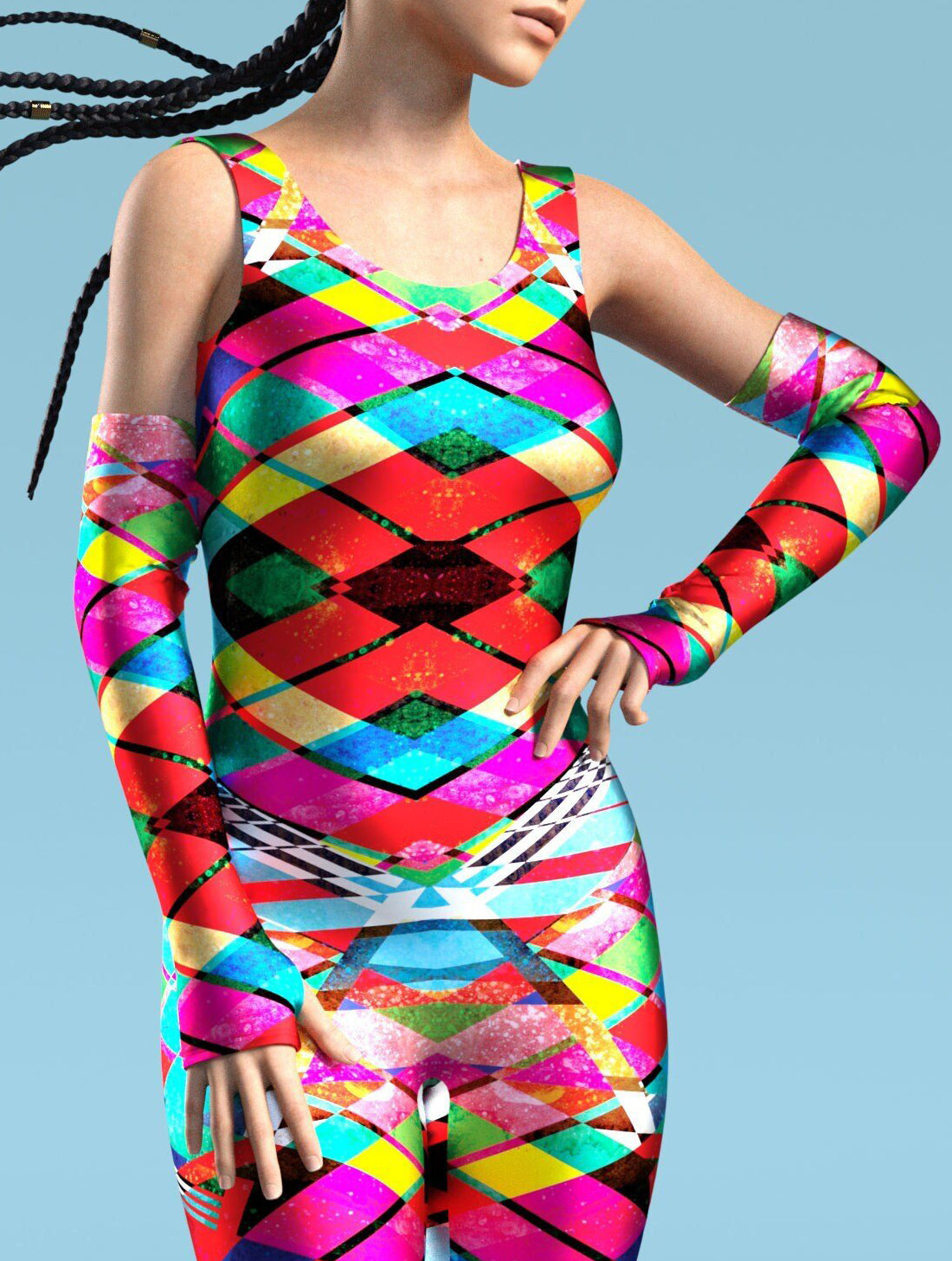 Trippy Pop Art Vans Catsuit Sleeveless 1