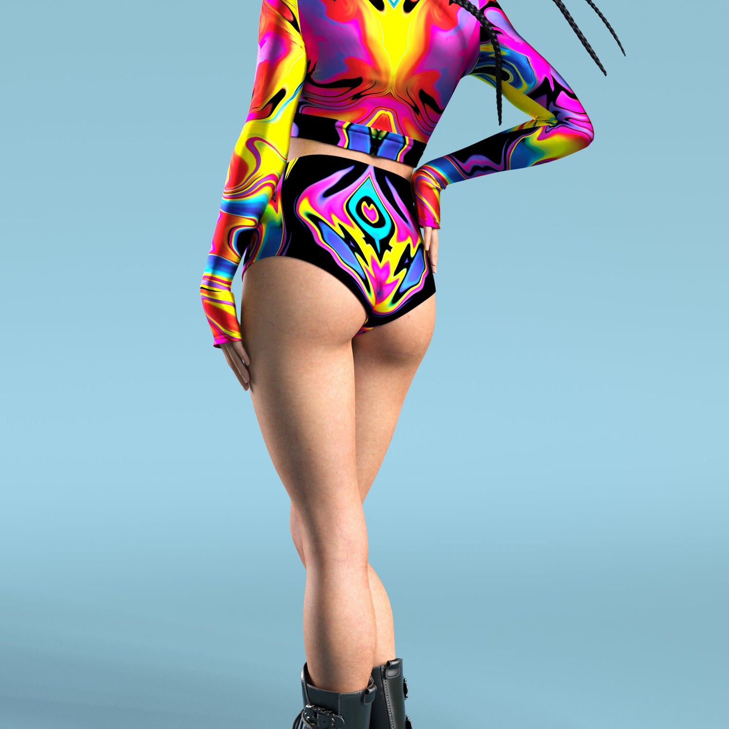 Women Acid Liquid Long Belt Top