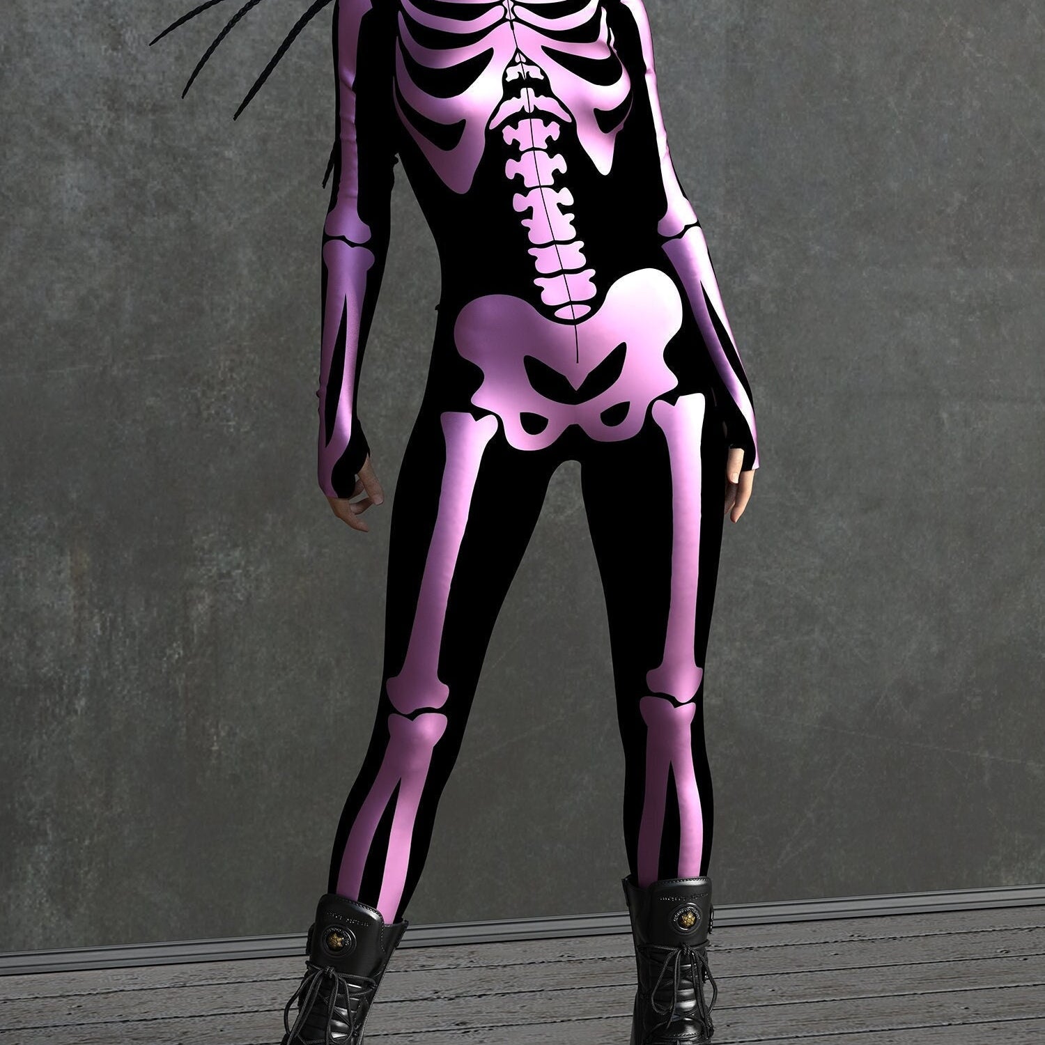 Pink Bossy Skeleton Costume Pink