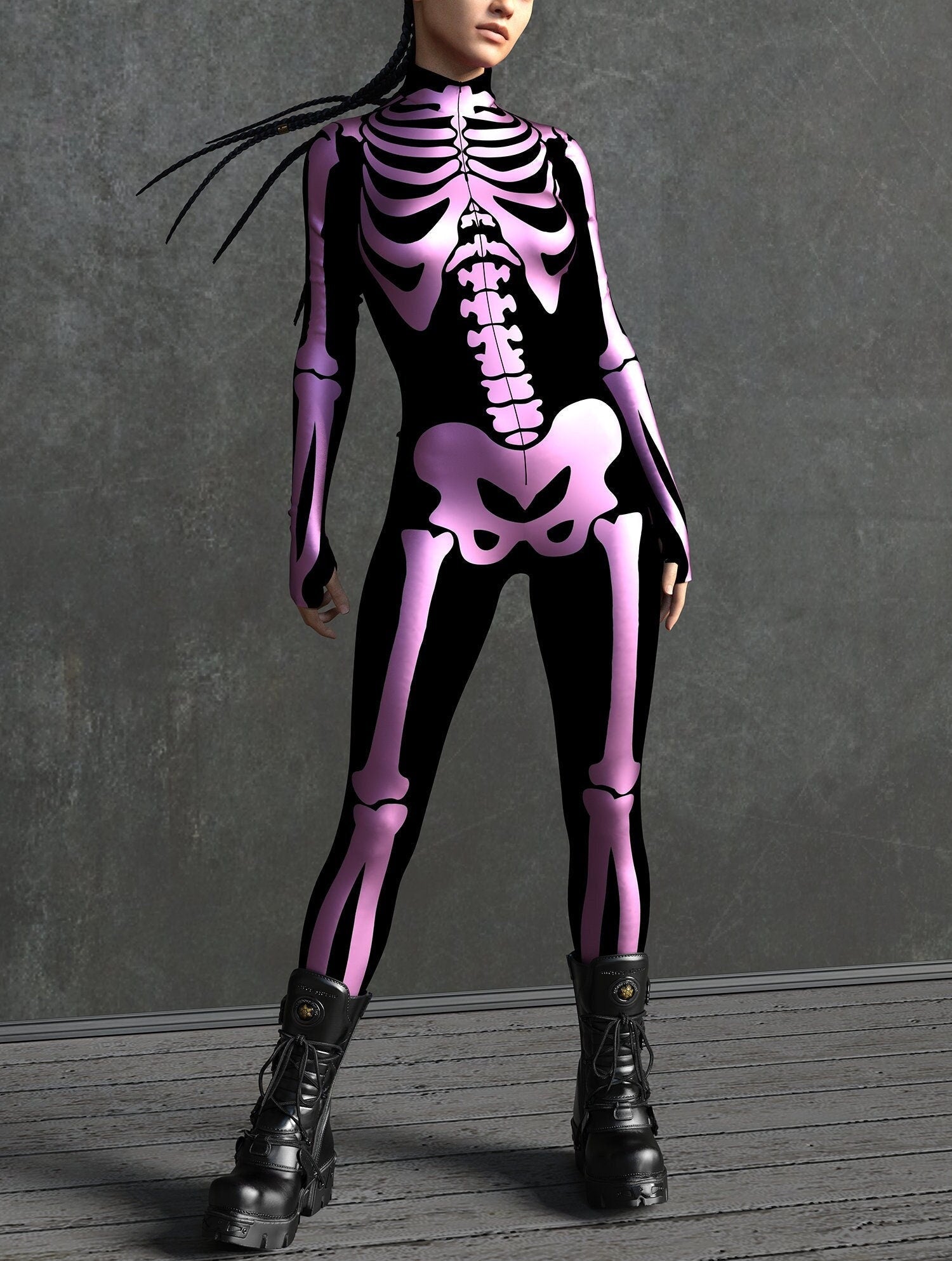 Pink Bossy Skeleton Costume 2