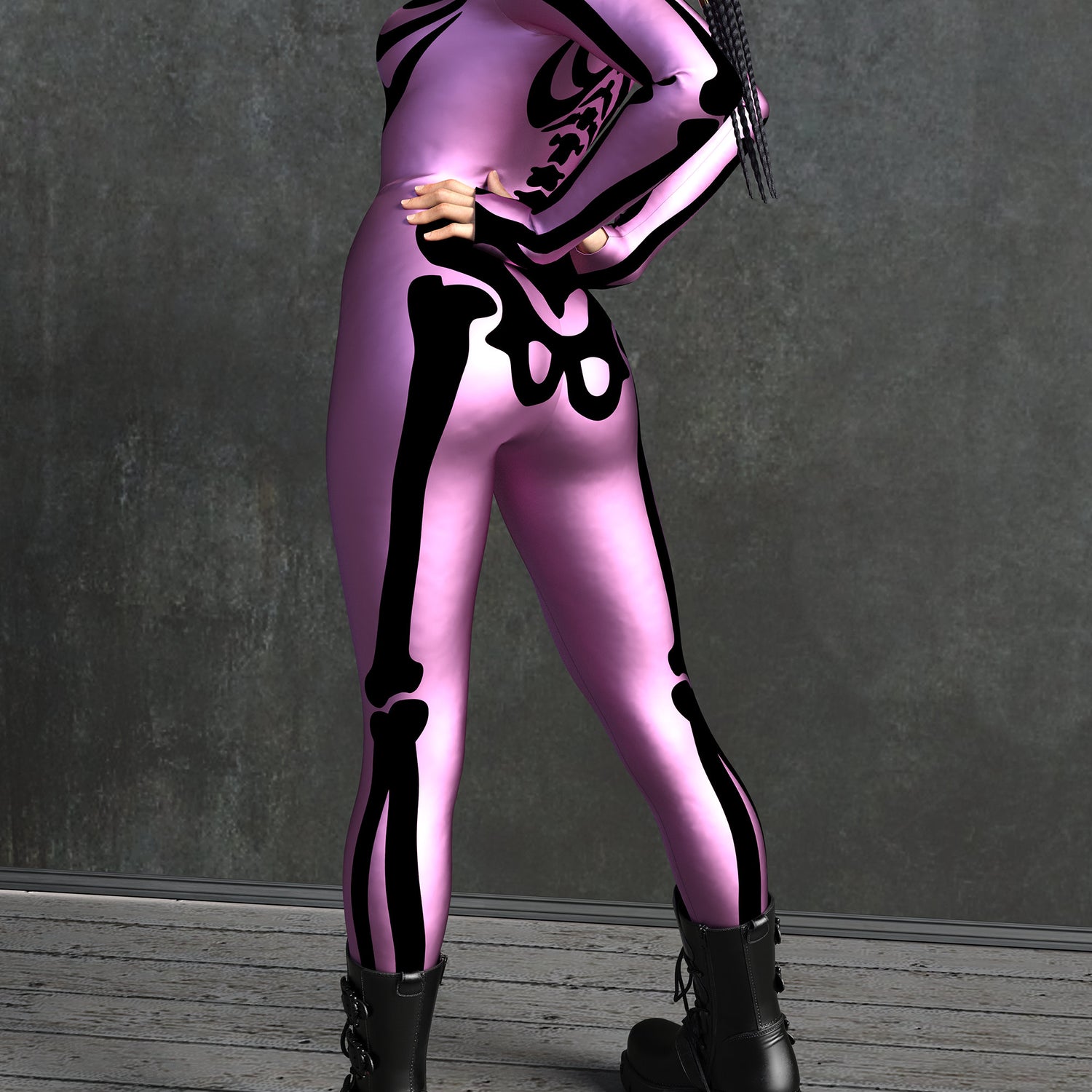 Pink n Black Bossy Skeleton Costume 3