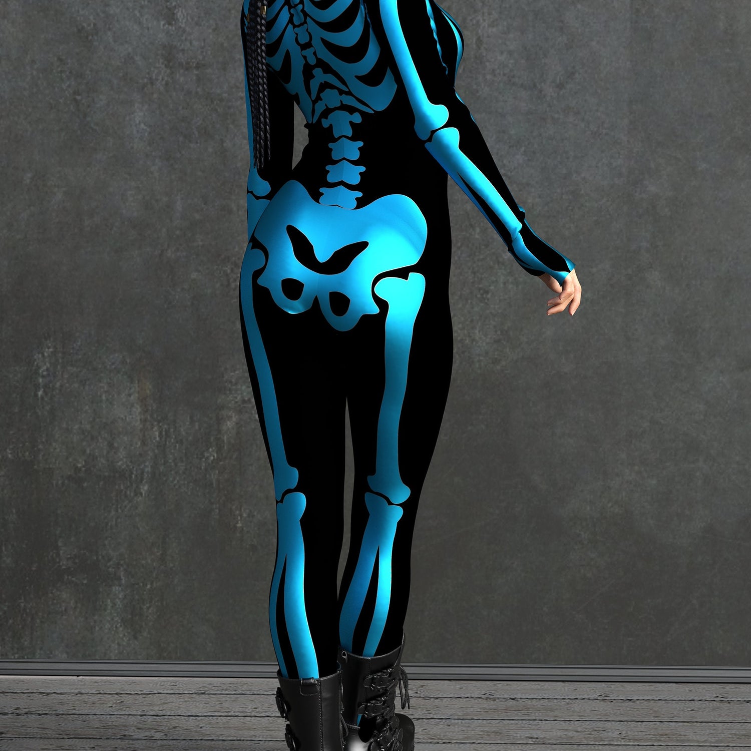 Women Blue Bossy Skeleton Costume