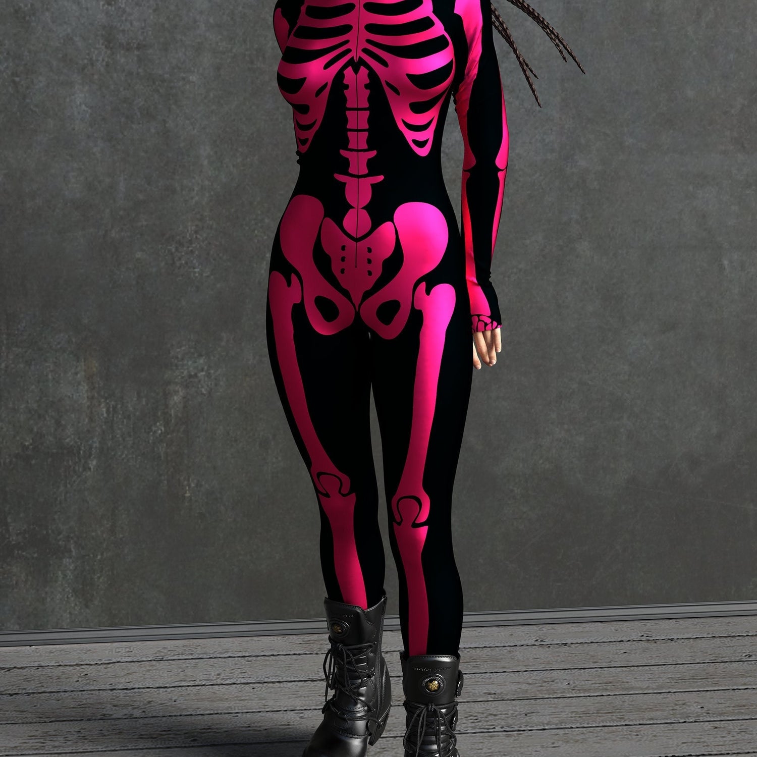 Red Bossy Skeleton Costume Black, Red, Pink