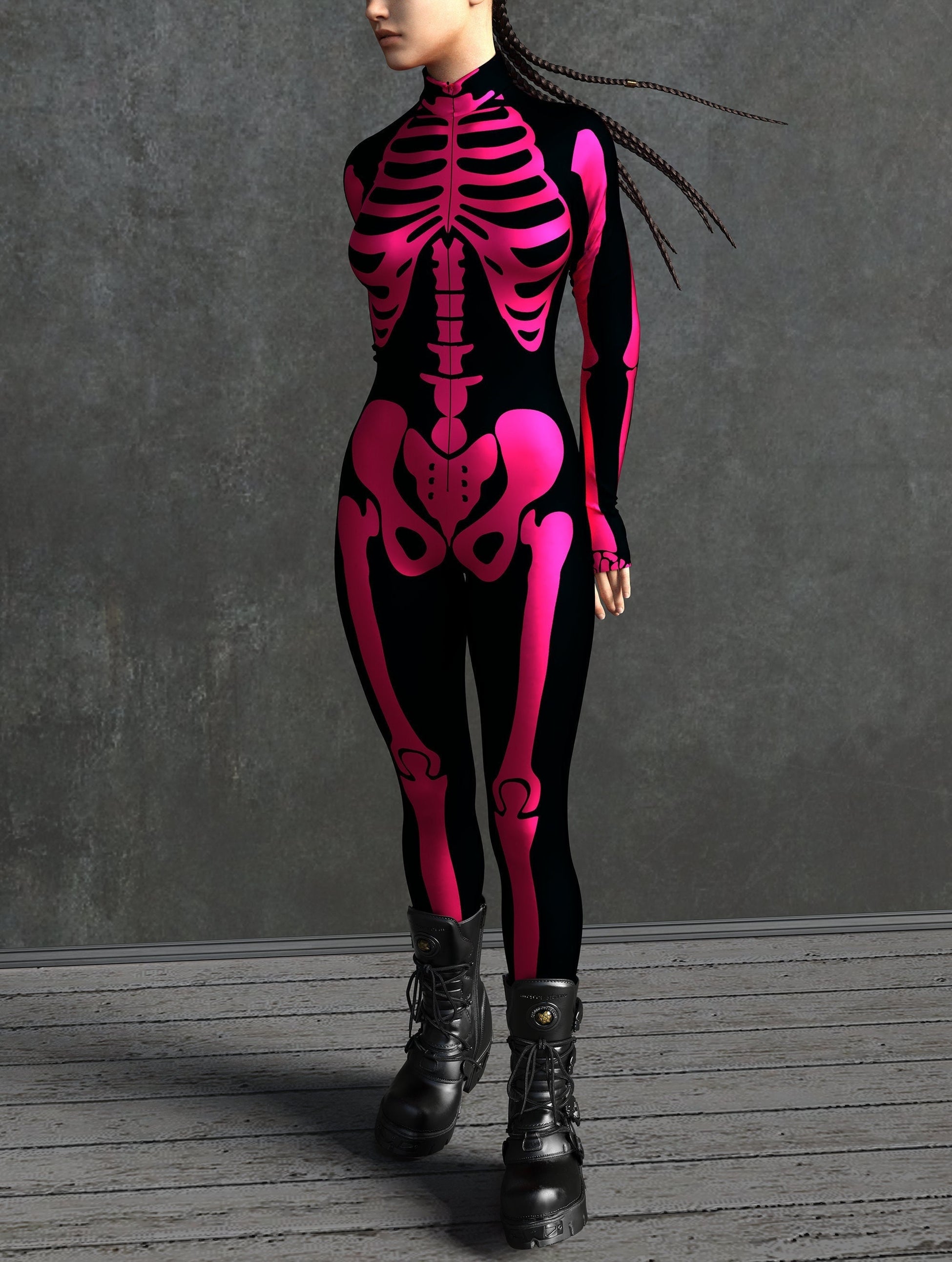 Red Bossy Skeleton Costume 2