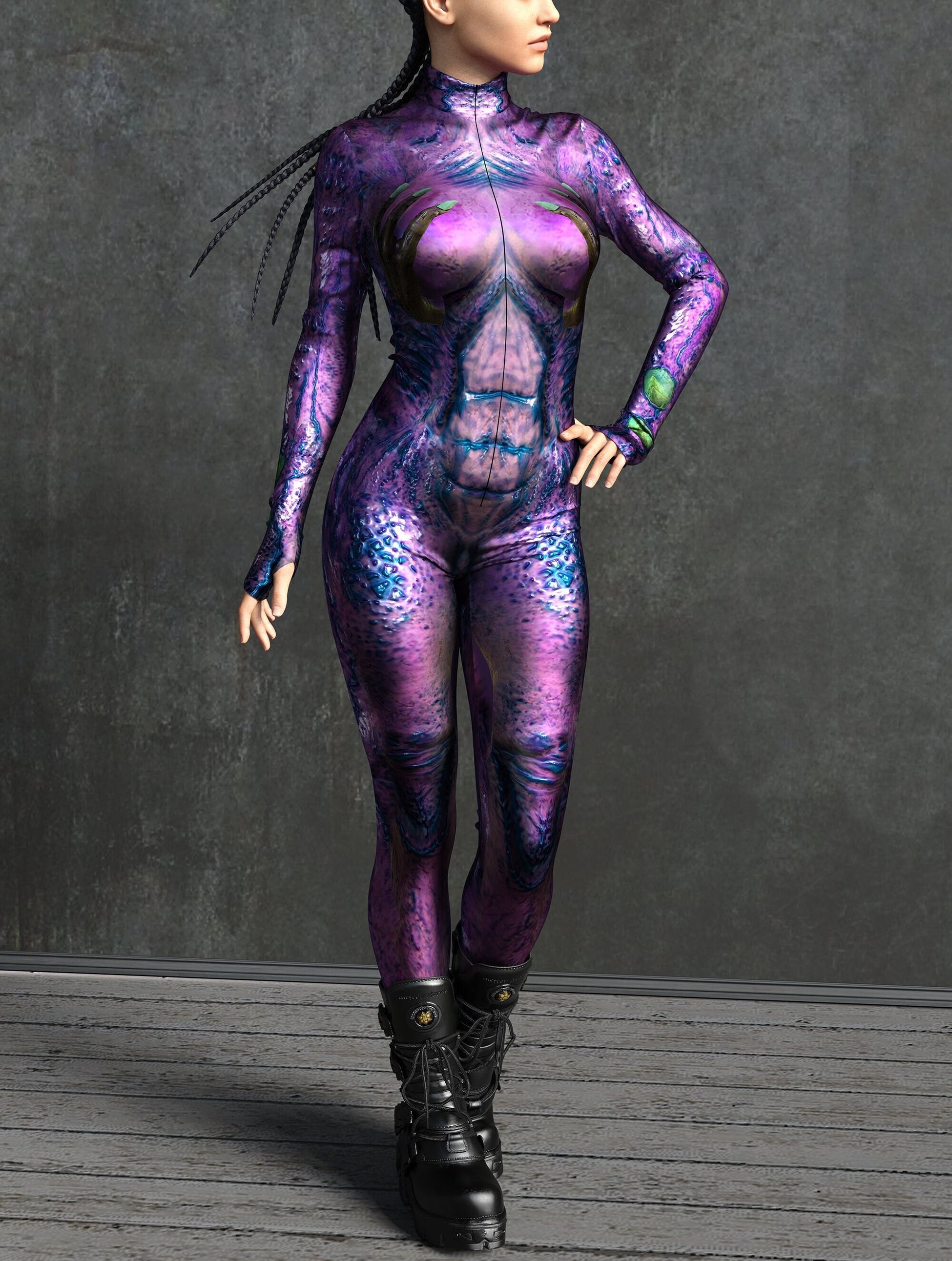 Purple Sea Demon Costume 2