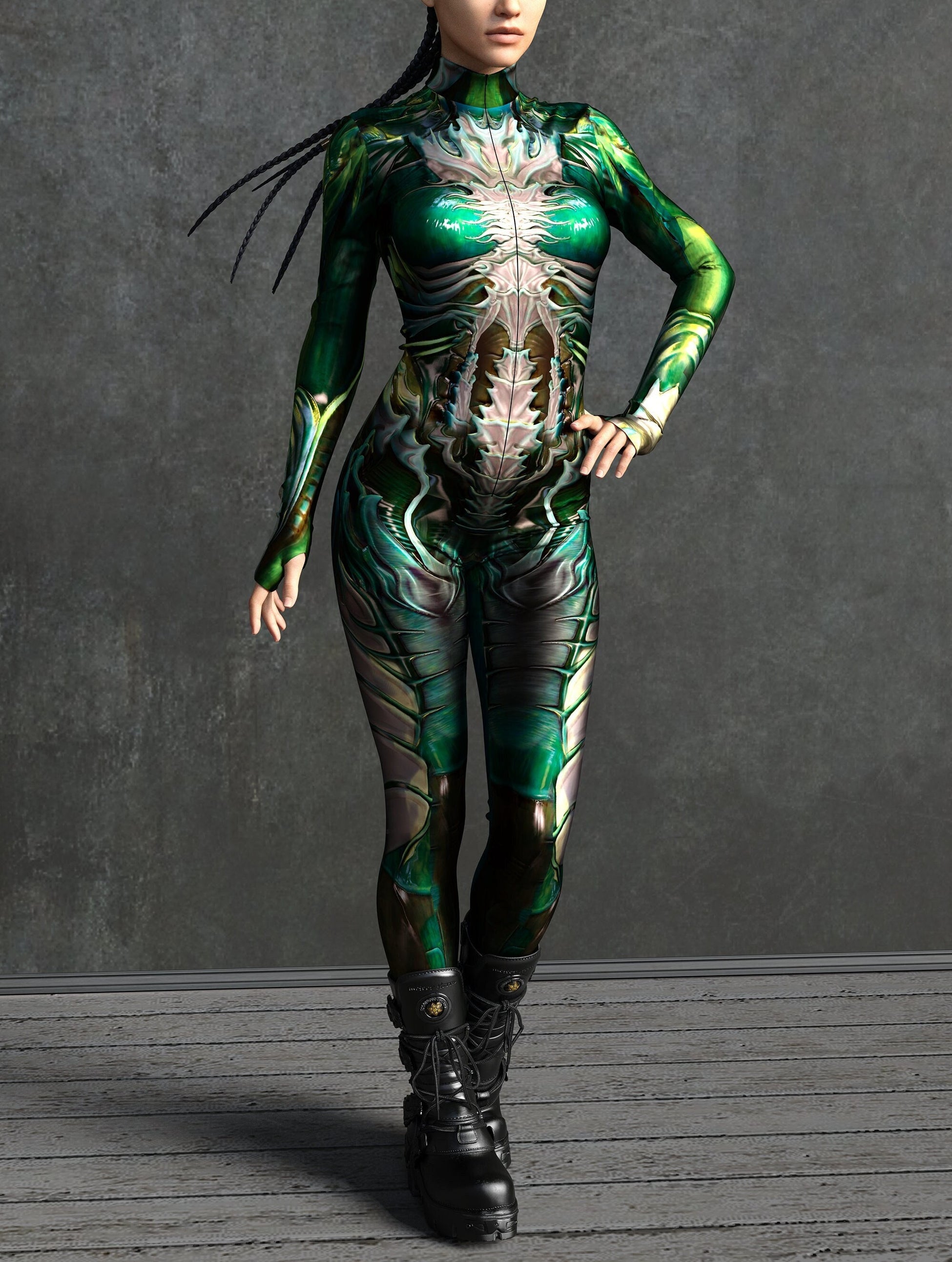 Lucid Alien Green Costume 2