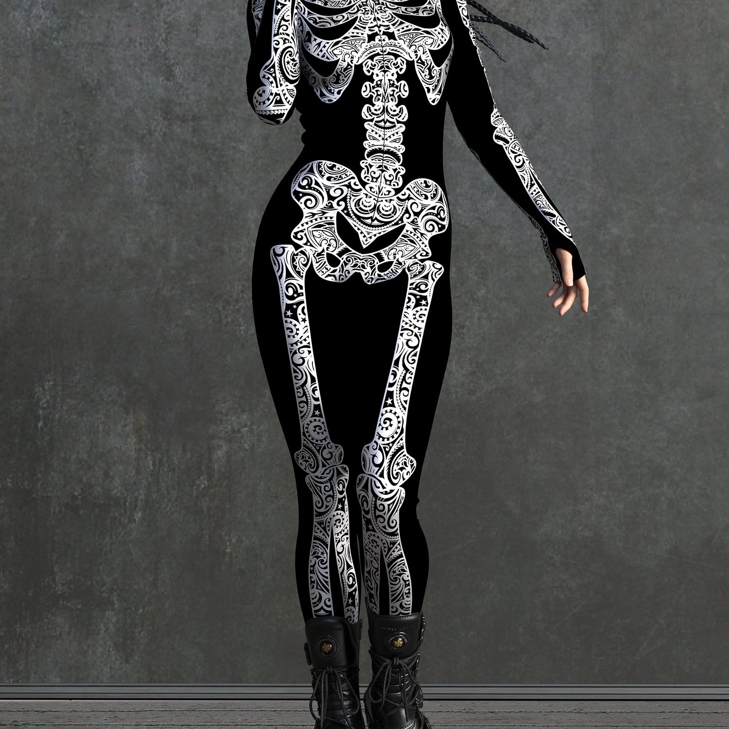 La Muerte White Skeleton Costume Lycra